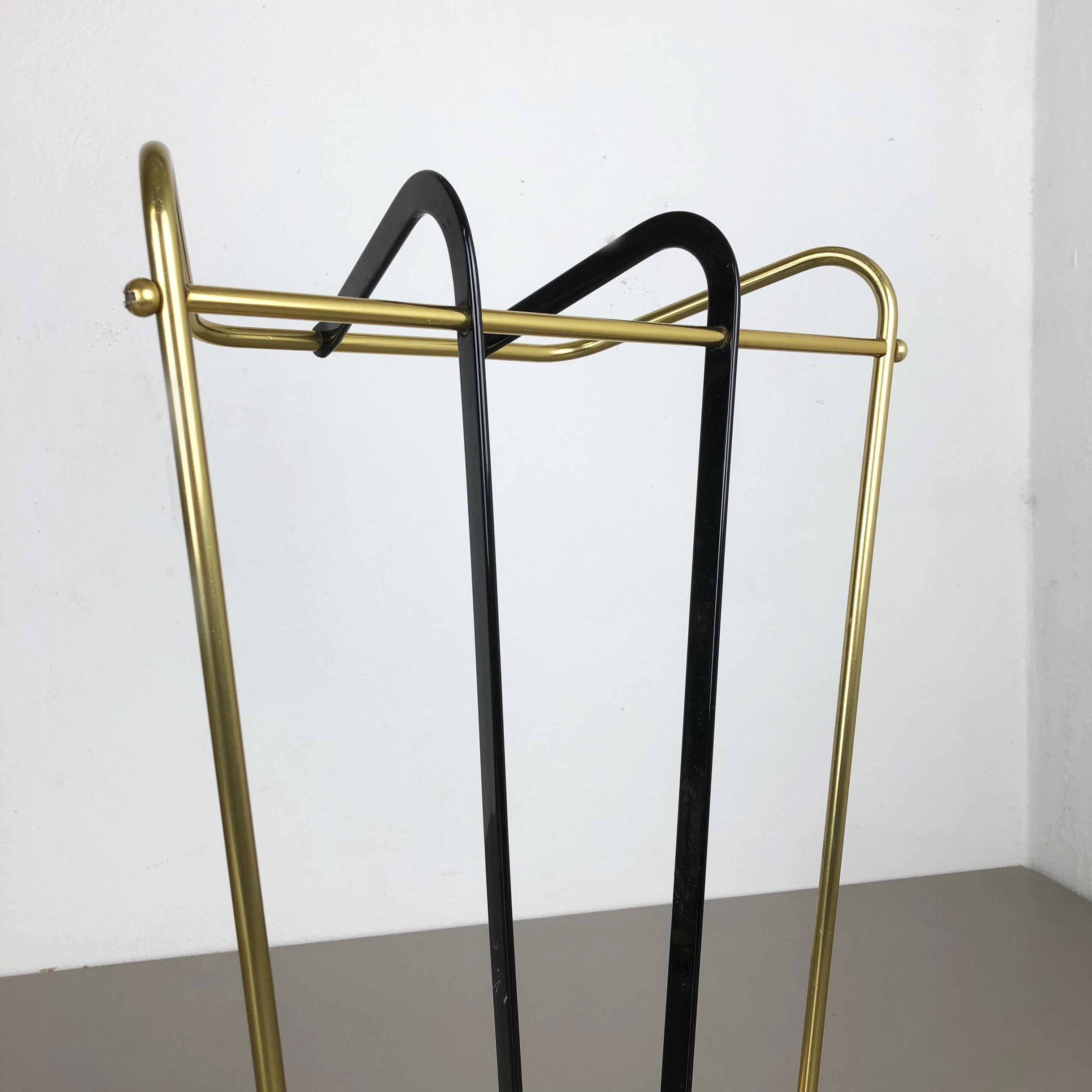 Original Midcentury Metal Brass Umbrella Stand, Germany, 1950s For Sale 10