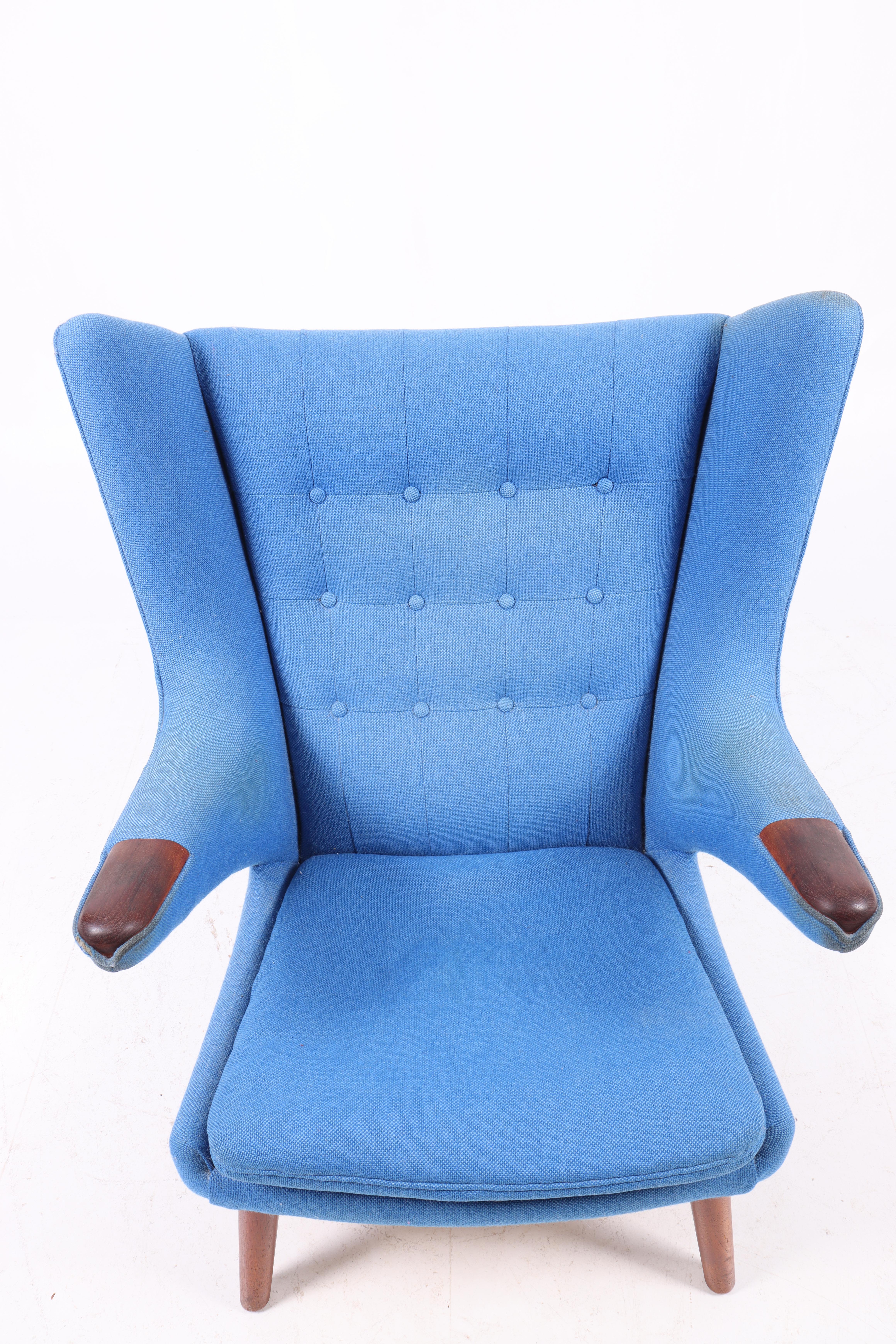 Scandinavian Modern Original Midcentury Papa Bear Chair by Wegner, Danish Design, 1960s