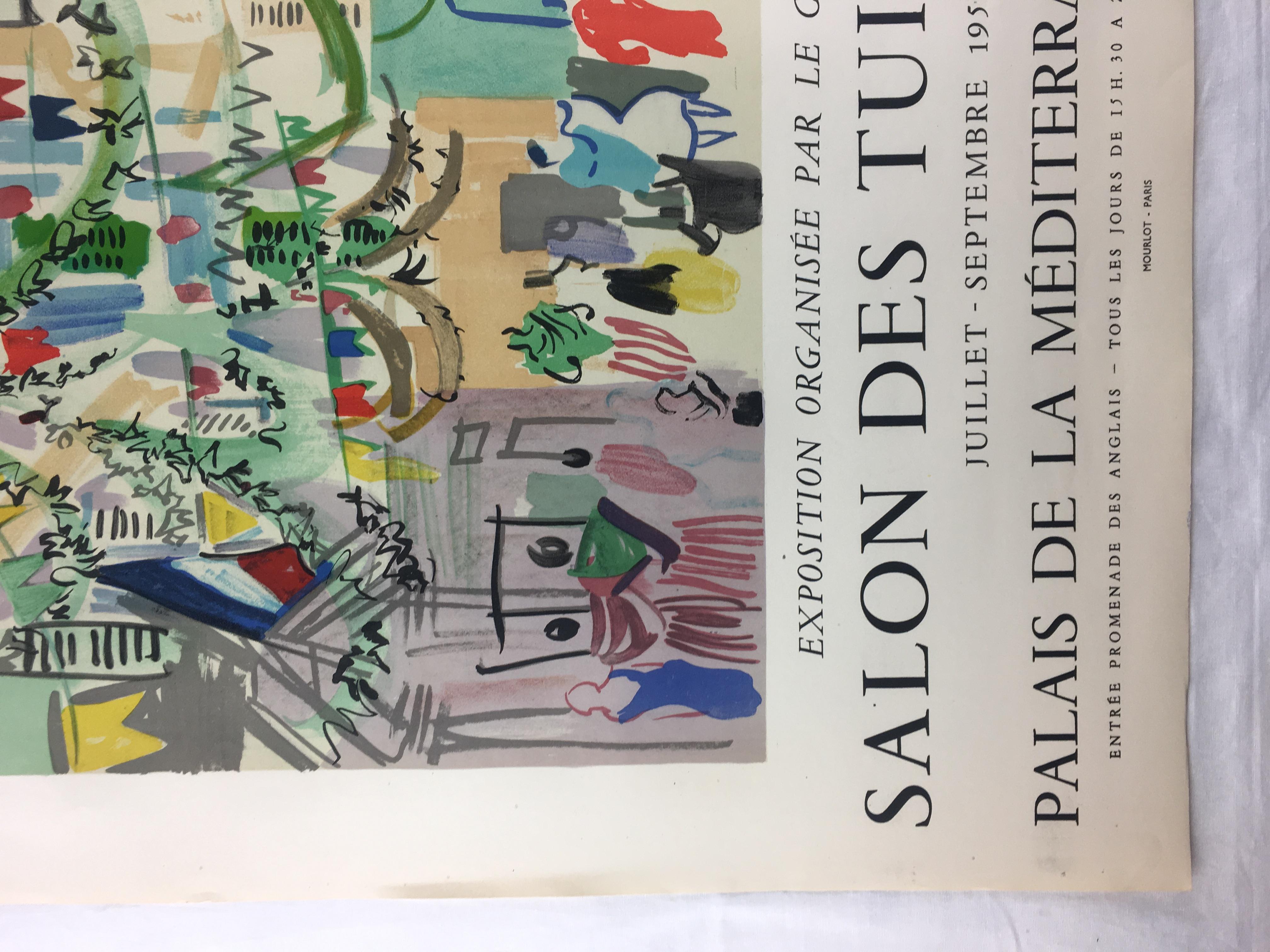 20th Century Original Midcentury Raoul Dufy Mourlot Art Poster circa 1957, French For Sale