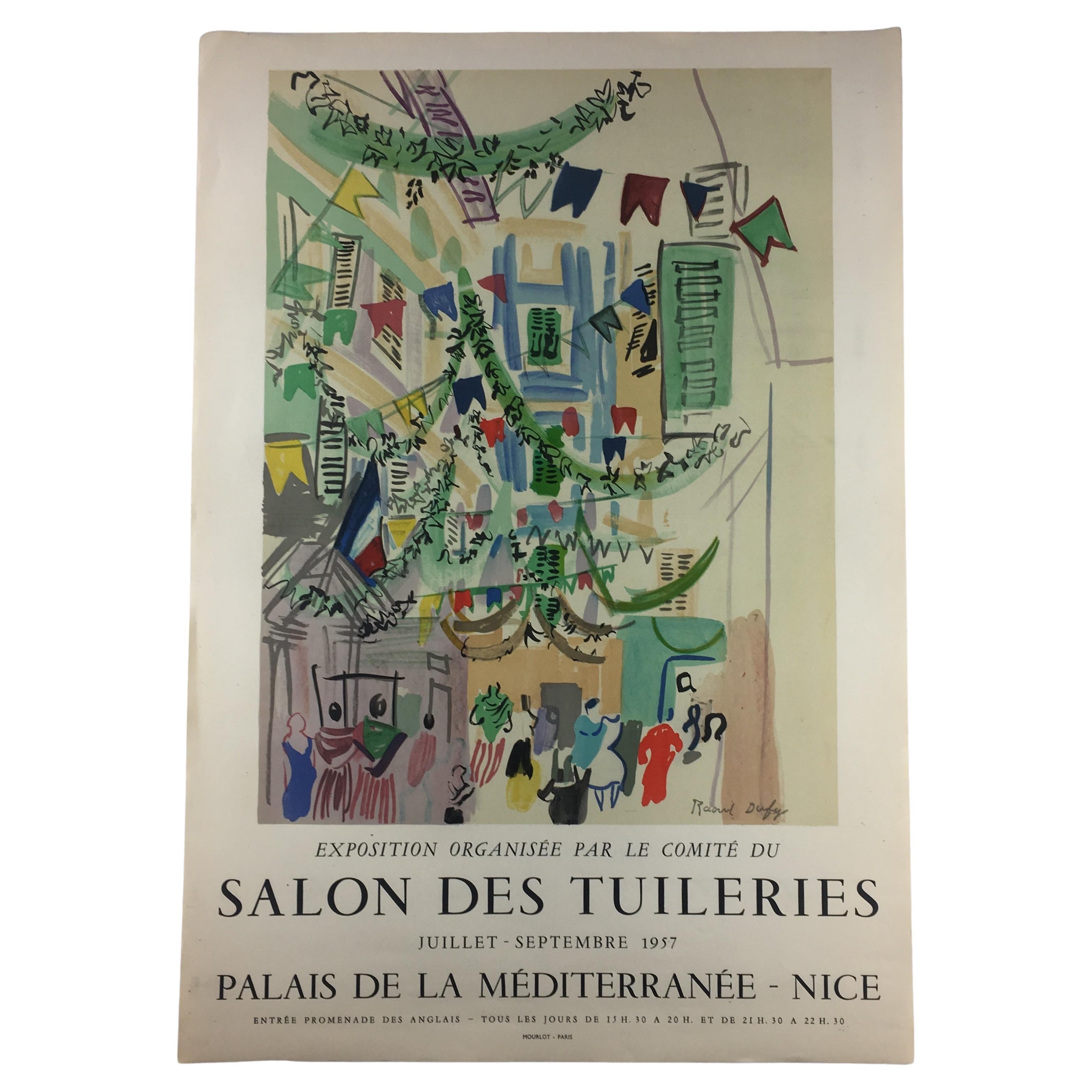 Original Midcentury Raoul Dufy Mourlot Art Poster circa 1957, French For Sale