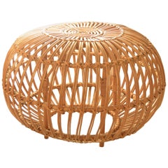 Original Rattan-Ottomane aus der Mitte des Jahrhunderts:: Franco Albini:: 1950er Jahre