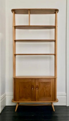 Original Midcentury Room Divider or Bookcase in Elm and Beech by Ercolani
