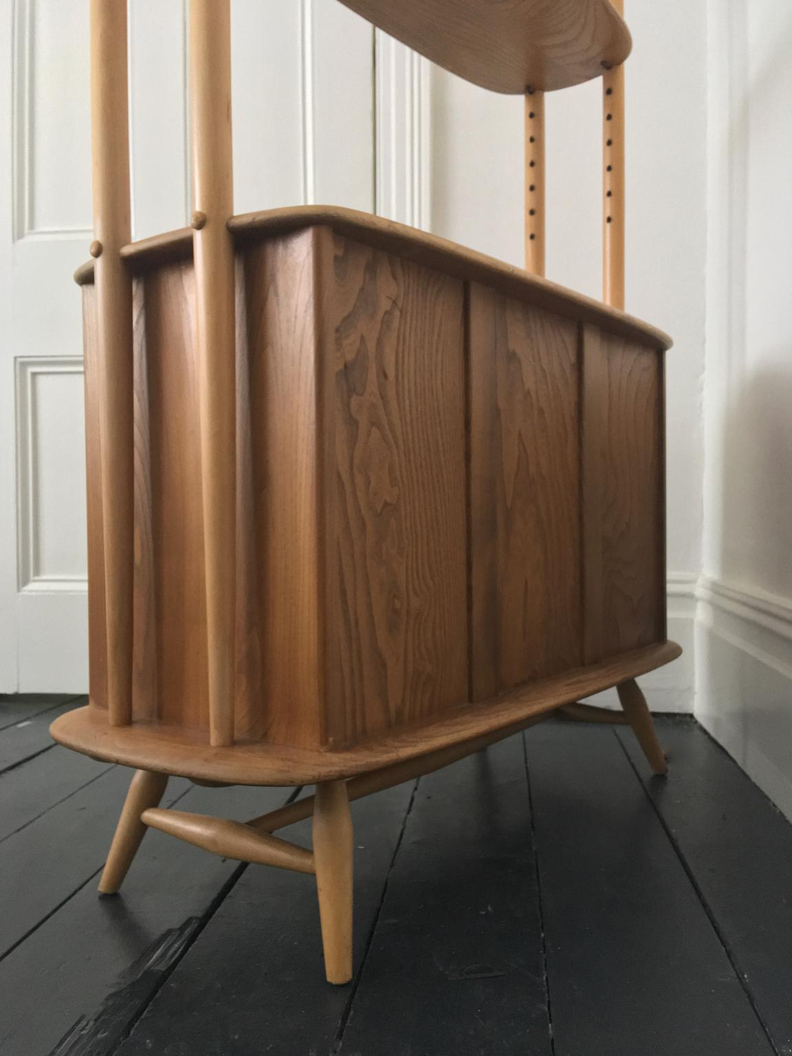 20th Century Original Midcentury Room Divider or Bookcase in Elm and Beech by Ercolani
