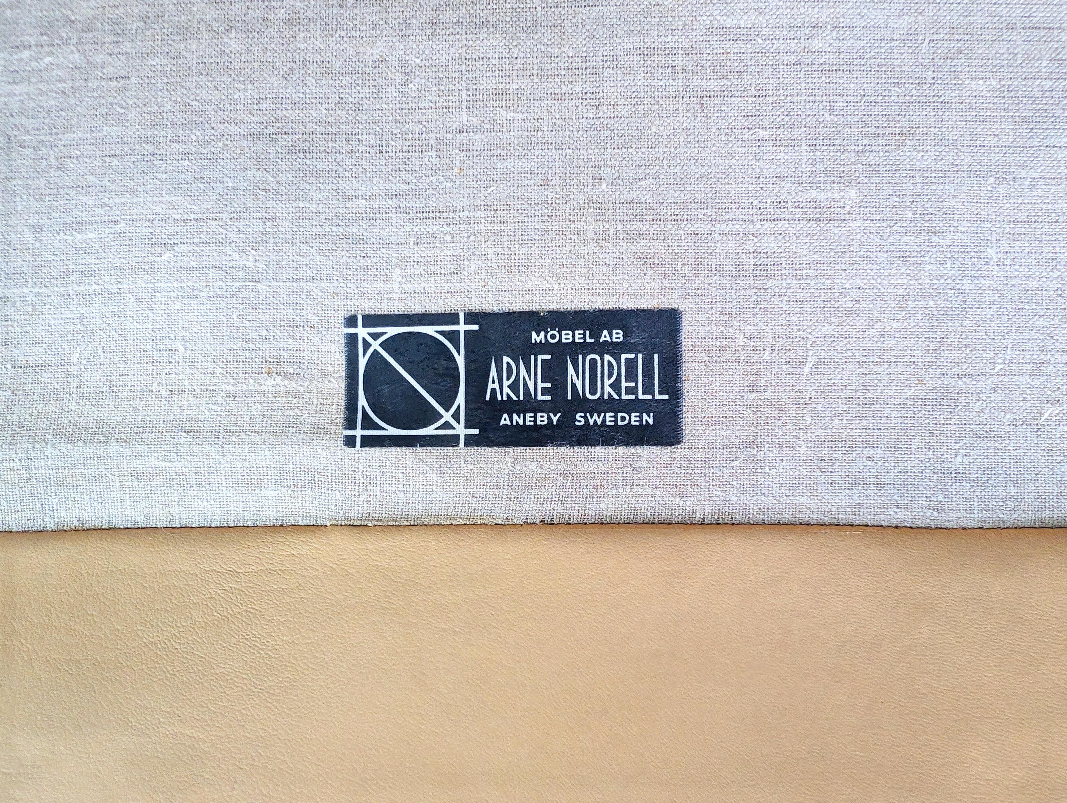 Sessel originale di metà secolo Arne Norells Armlehnstuhl Mexico Lederer in vendita 1