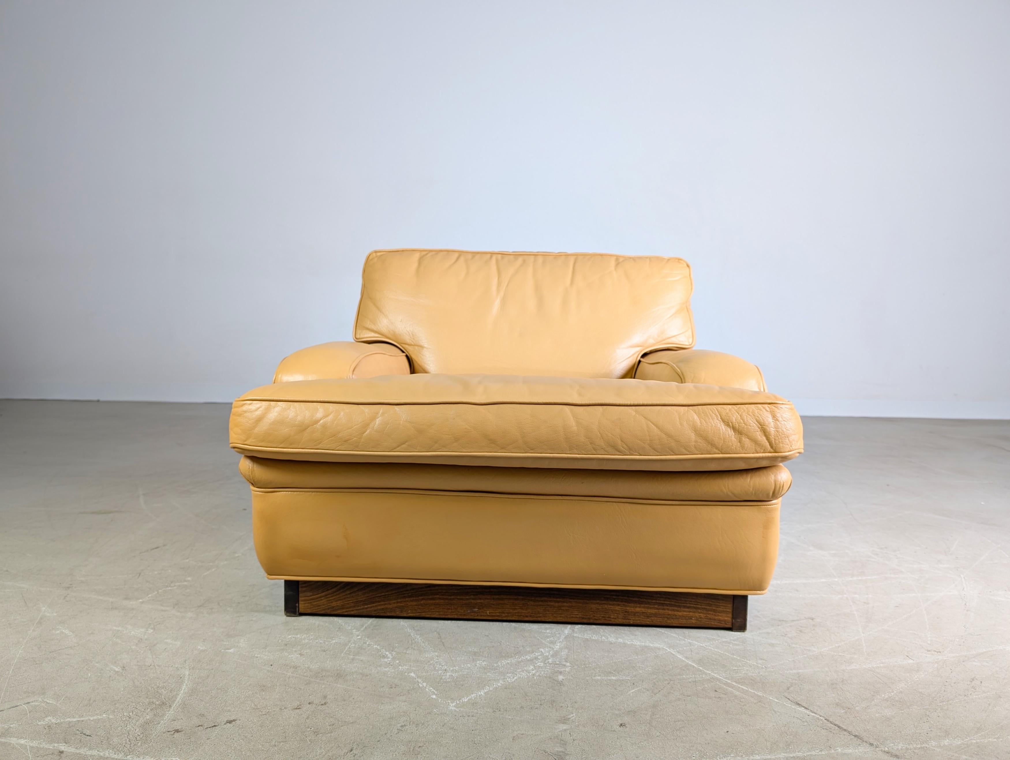 Mid-Century moderno Sessel originale di metà secolo Arne Norells Armlehnstuhl Mexico Leder2 in vendita