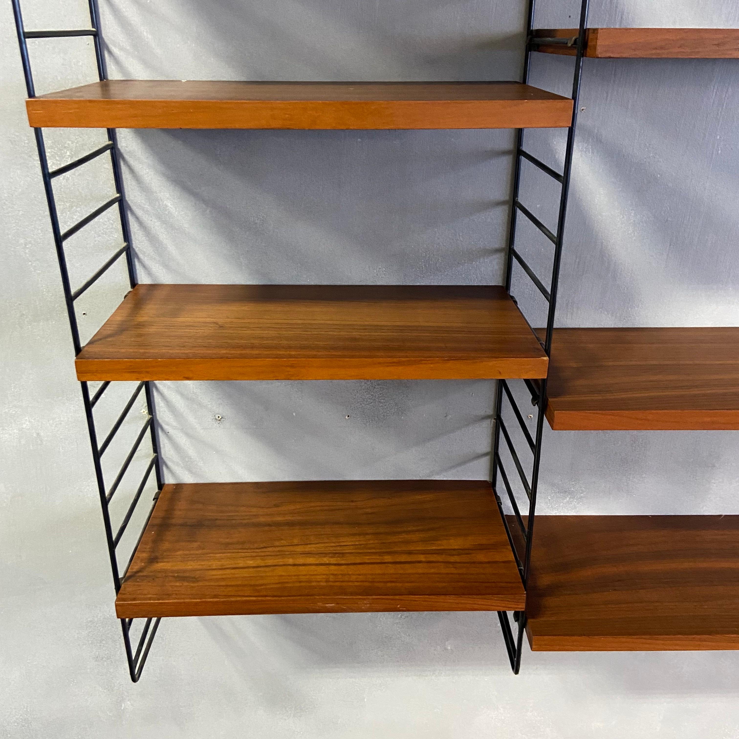 Original Midcentury String Shelving Unit by Nils Strinning For Sale 3