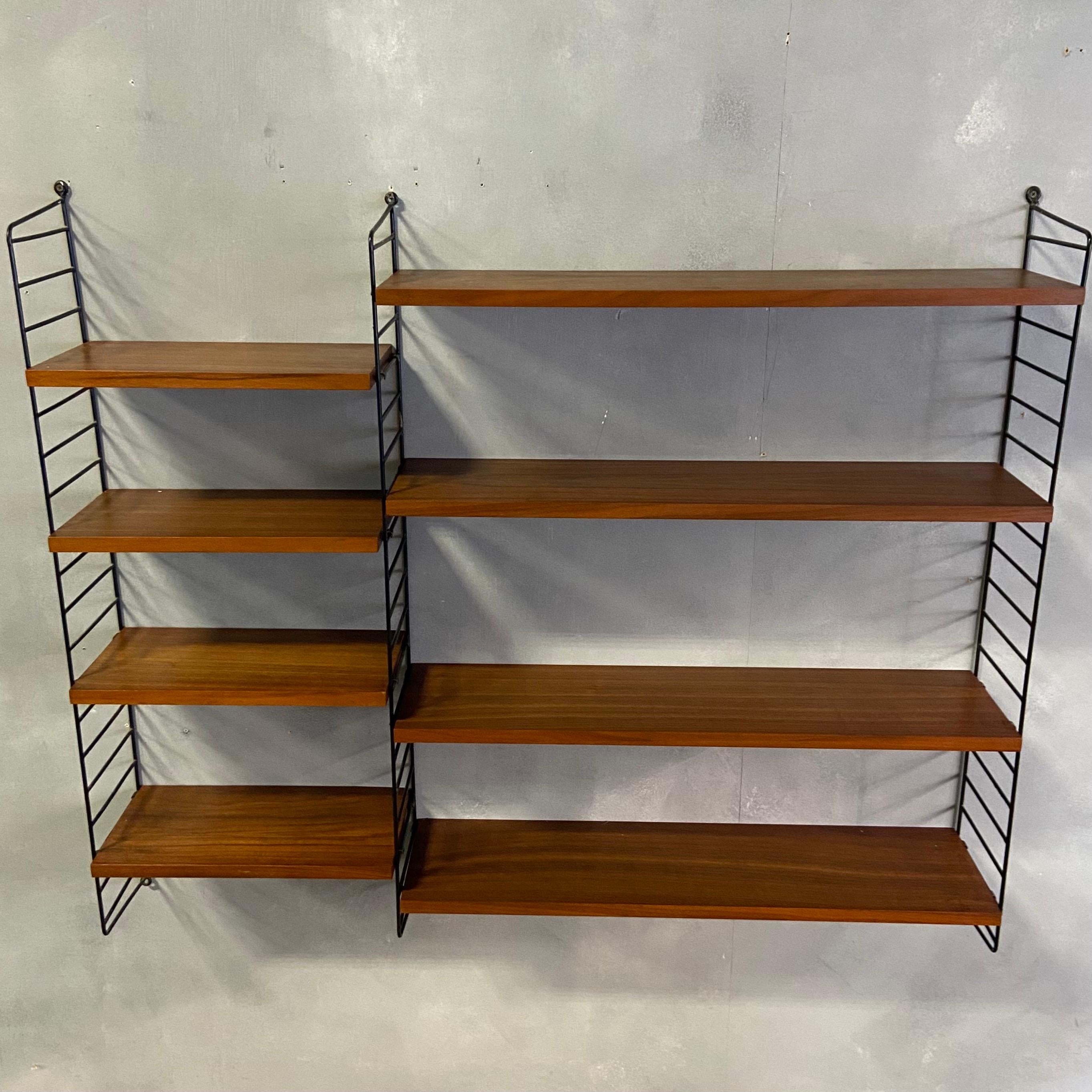 mid century string shelves