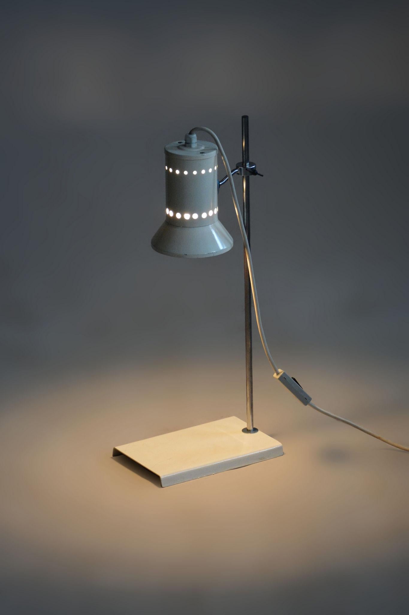 Mid-Century Modern Original MidCentury Table Lamp, Fully Functional, Forged Steel, Czechia, 1960s For Sale