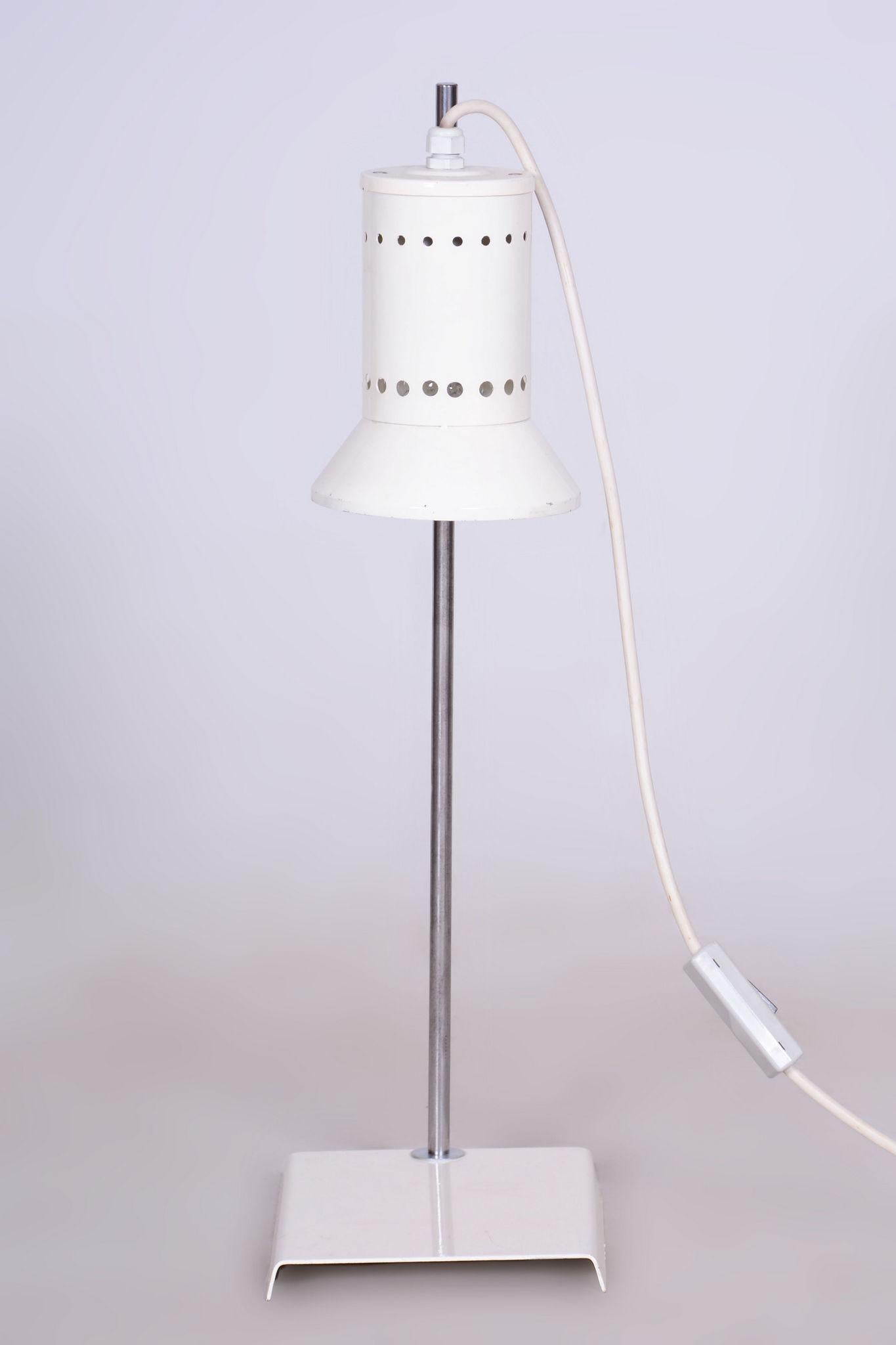 Original MidCentury Table Lamp, Fully Functional, Forged Steel, Czechia, 1960s In Good Condition For Sale In Horomerice, CZ