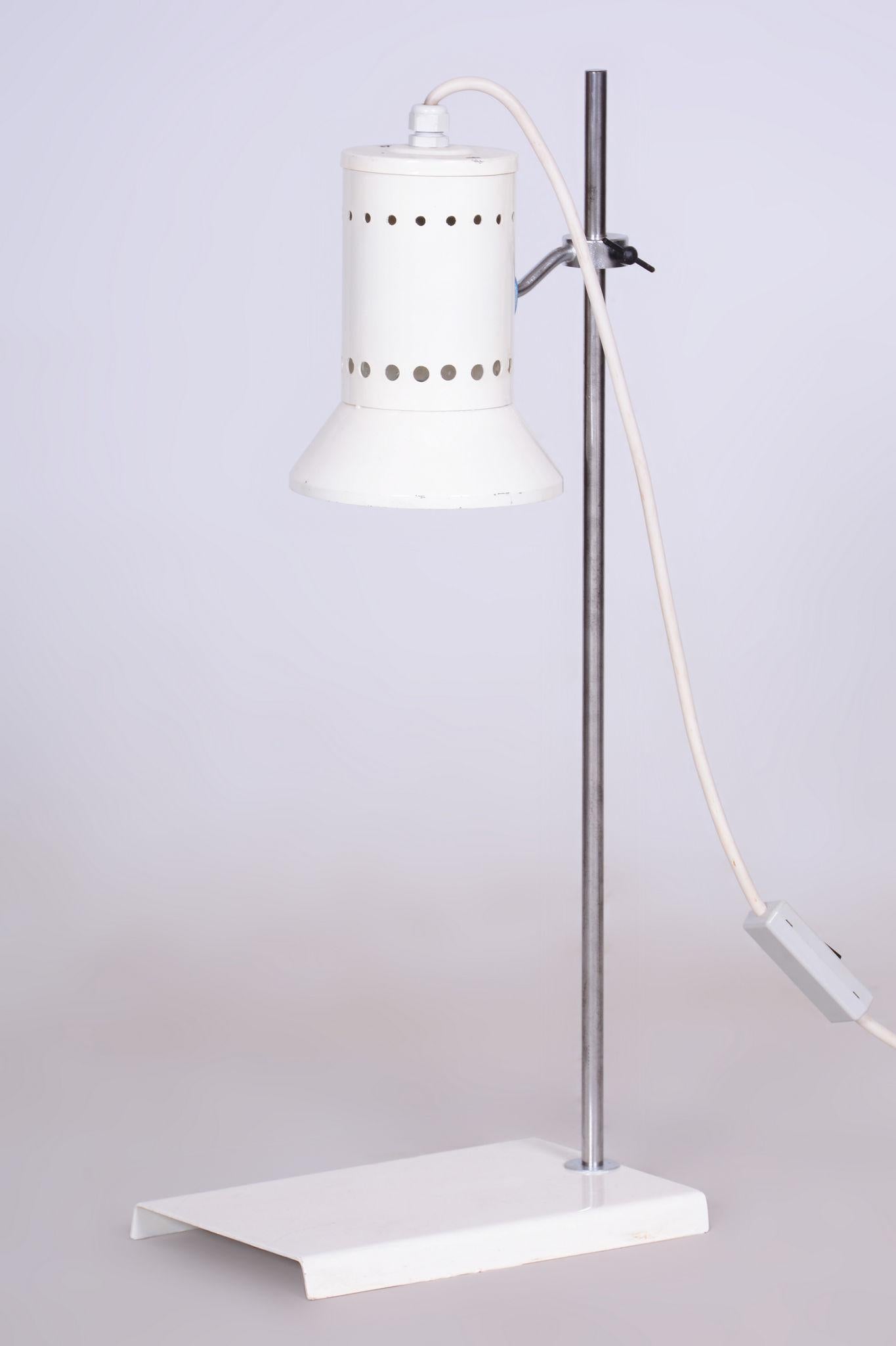 Mid-20th Century Original MidCentury Table Lamp, Fully Functional, Forged Steel, Czechia, 1960s For Sale