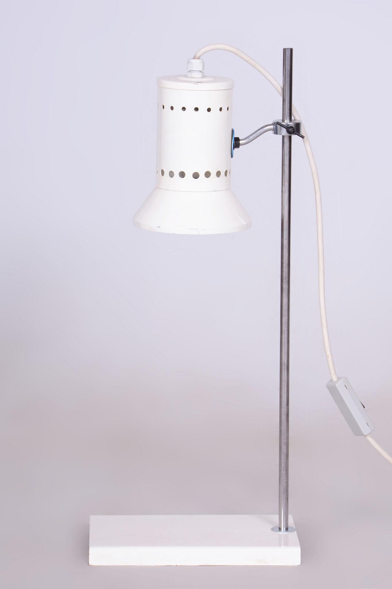 Original MidCentury Table Lamp, Fully Functional, Forged Steel, Czechia, 1960s For Sale 2