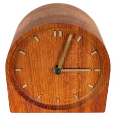 Original Midcentury Tischuhr Uhr dänisches Design skandi Teak 1960