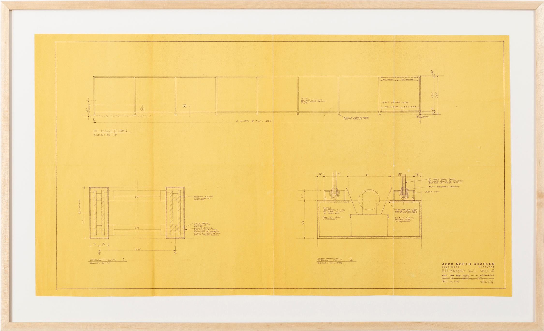 Print from the office of Ludwig Mies van der Rohe, Chicago, 1964

4000 North Charles Apartment Building, Baltimore, MD 

Illuminated wall details

Ludwig Mies van der Rohe

This is one of a collection of prints offered for sale in
