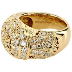 Original Mikimoto 18 Karat Gold Imperial Ring with Diamonds
