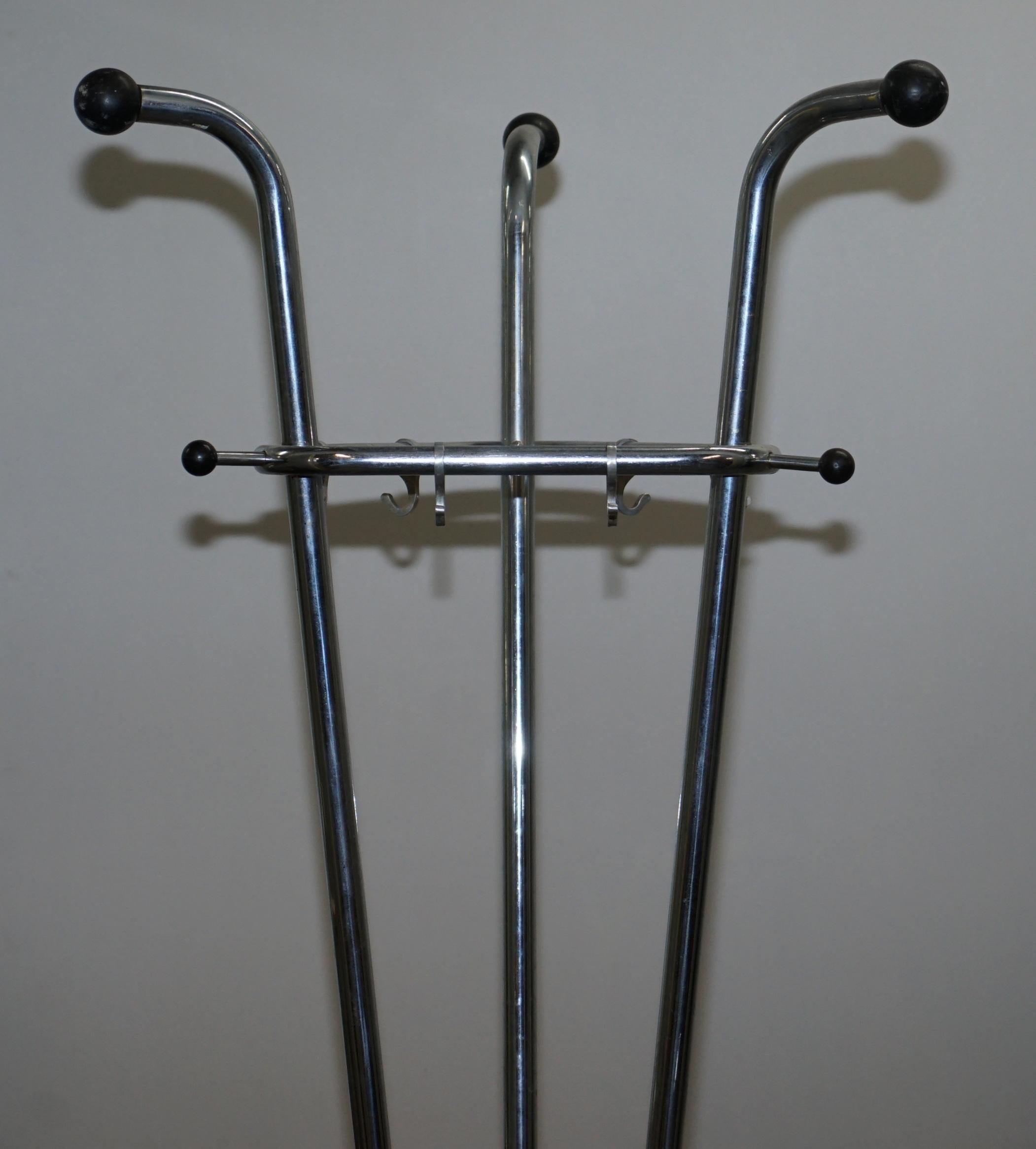 Hand-Crafted Original Military Steel Industrial 1930s Atomic Coat Rack Hat Stand Art Deco For Sale