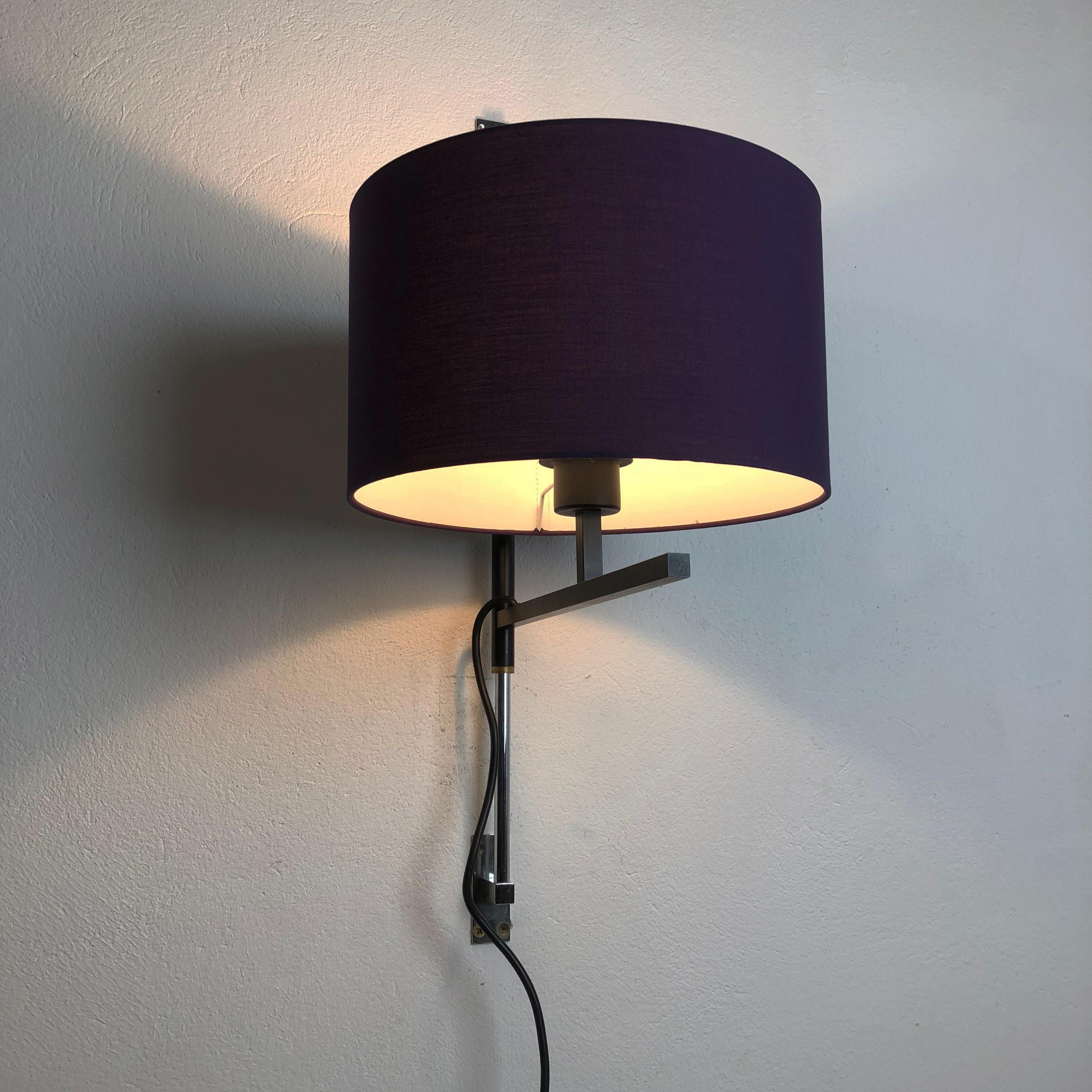 Originale applique minimalista regolabile in metallo, Cosack Attrib. Germania anni '60 in vendita 3