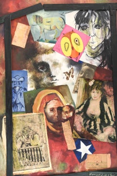 Original Mixed Media Collage on Canvas with JFK Tribute, circa 1974