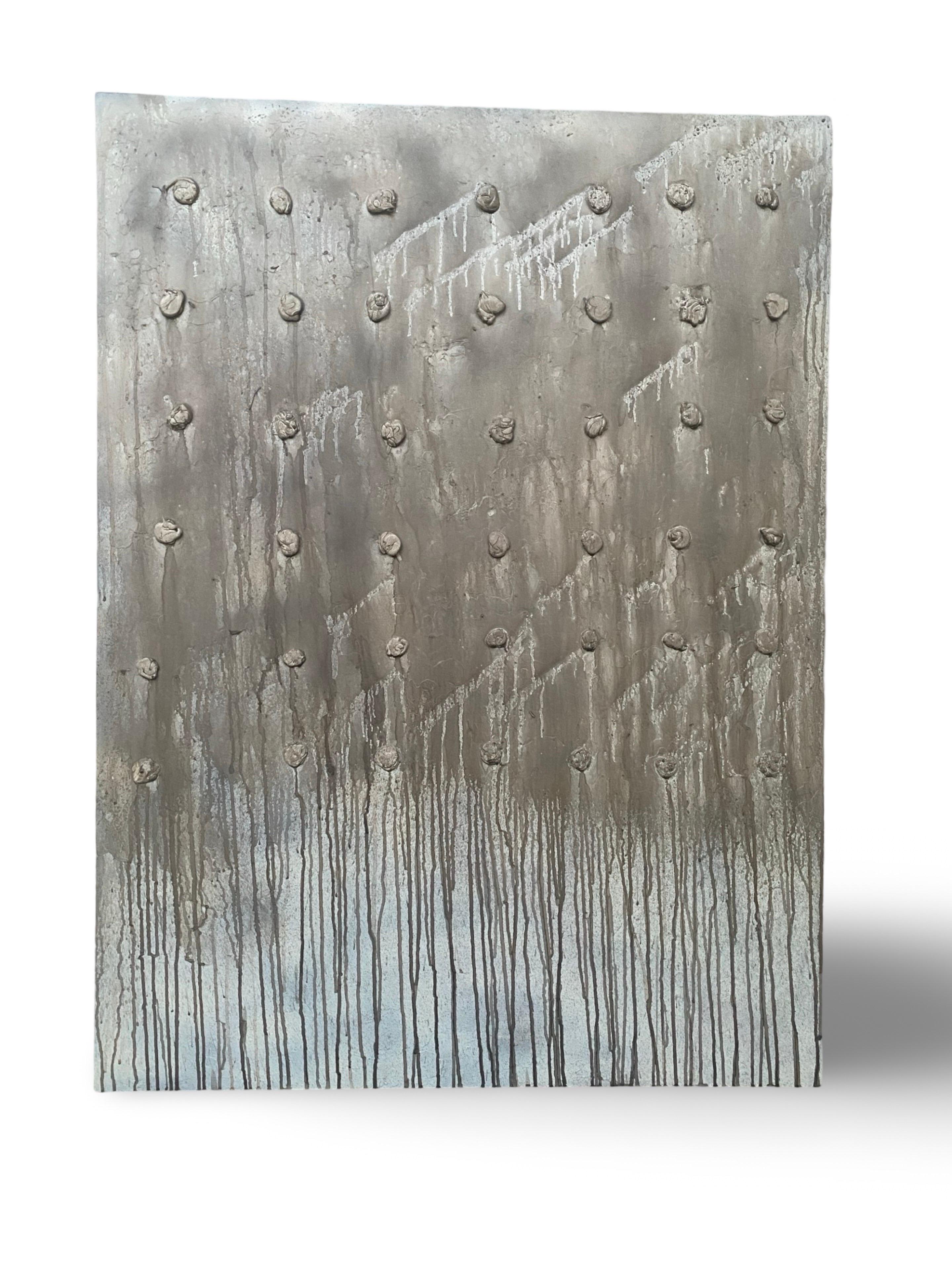 Original Mixed-Media Dimensionales neutrales Farbgemälde Mad Max von Machado, Original (amerikanisch) im Angebot