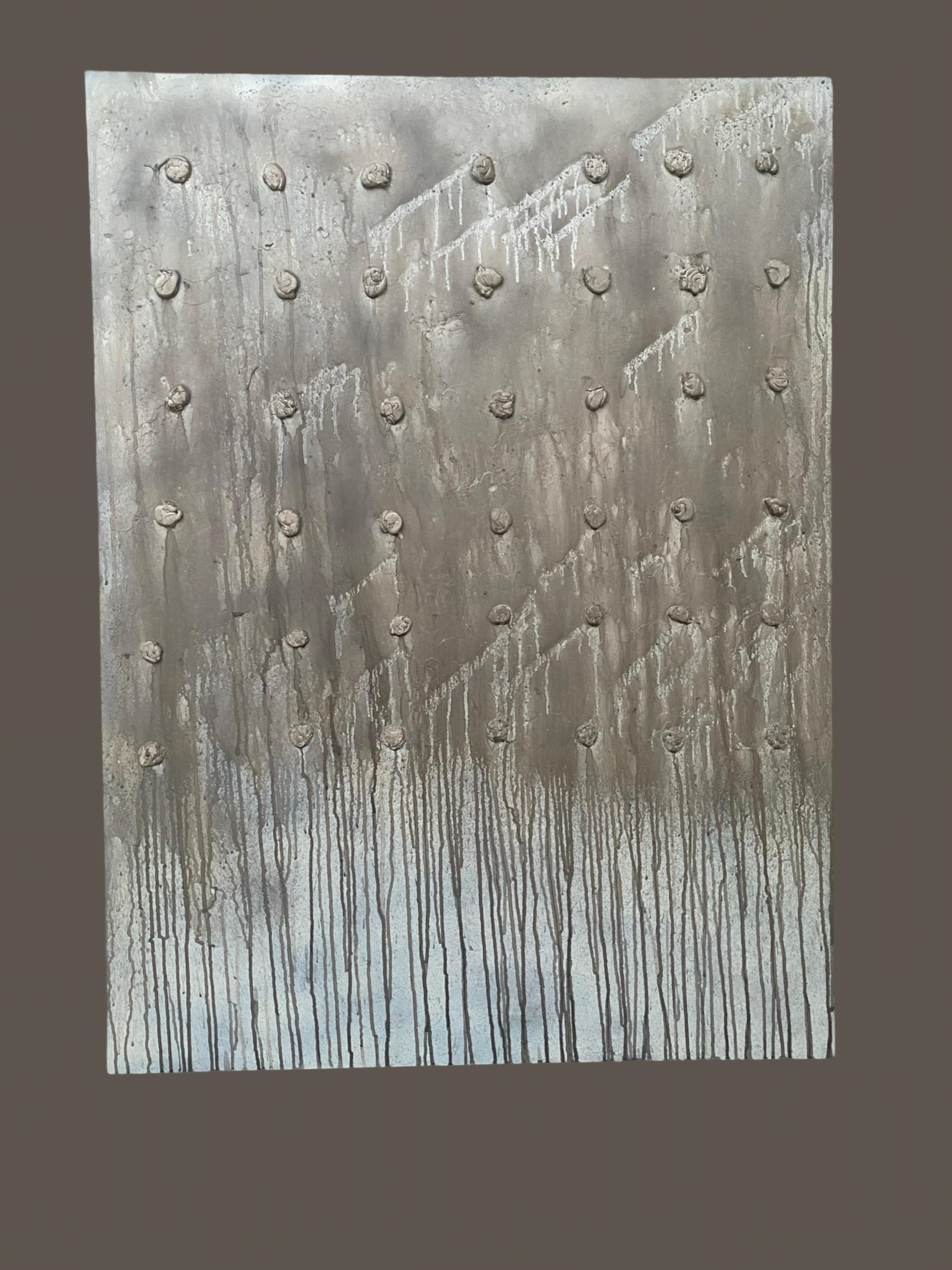 Original Mixed-Media Dimensionales neutrales Farbgemälde Mad Max von Machado, Original (Handbemalt) im Angebot