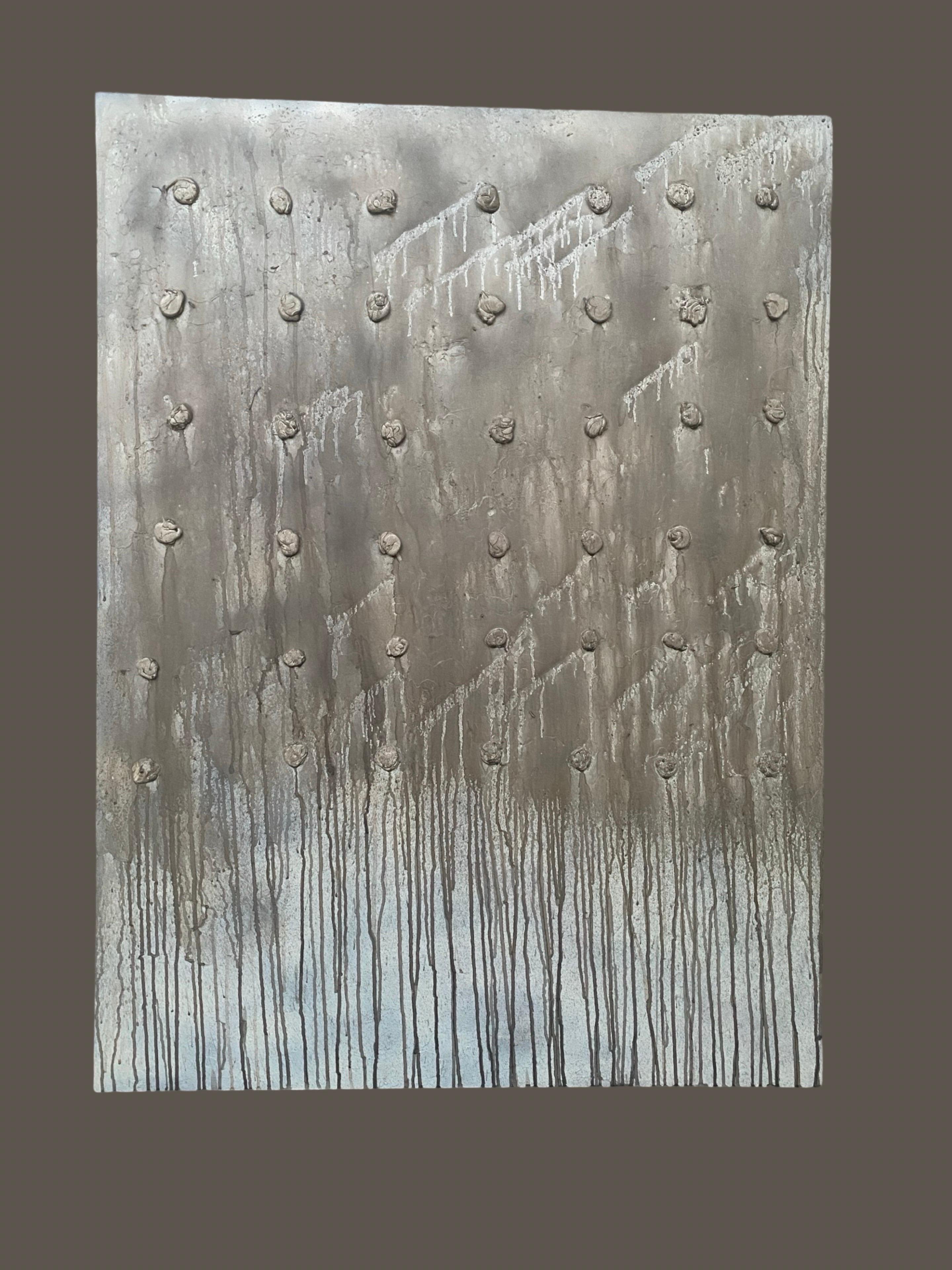Original Mixed-Media Dimensionales neutrales Farbgemälde Mad Max von Machado, Original im Zustand „Gut“ im Angebot in Palm Springs, CA