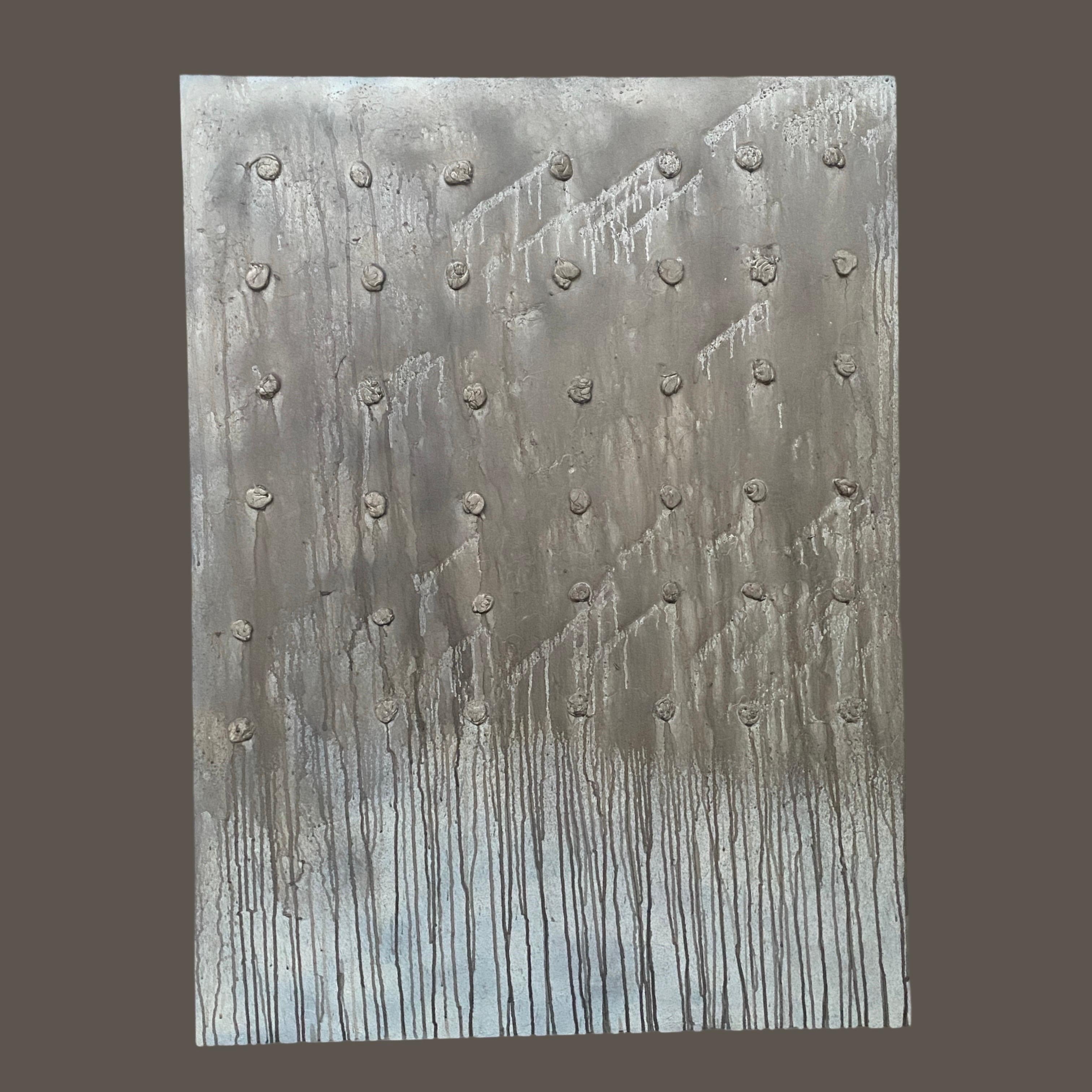 Original Mixed-Media Dimensionales neutrales Farbgemälde Mad Max von Machado, Original (21. Jahrhundert und zeitgenössisch) im Angebot