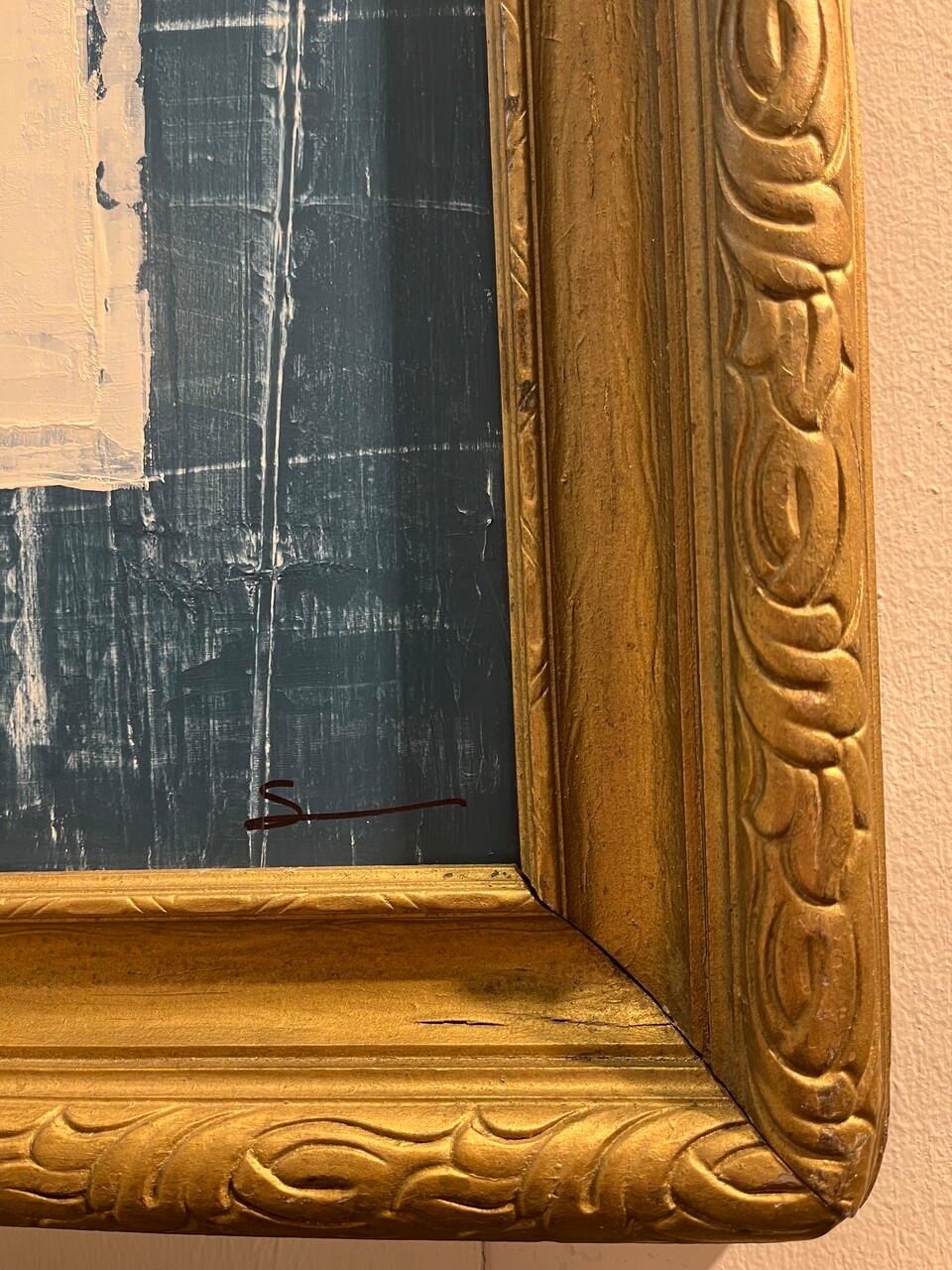 Peint à la main Abstrait moderne original dans un cadre ancien en vente