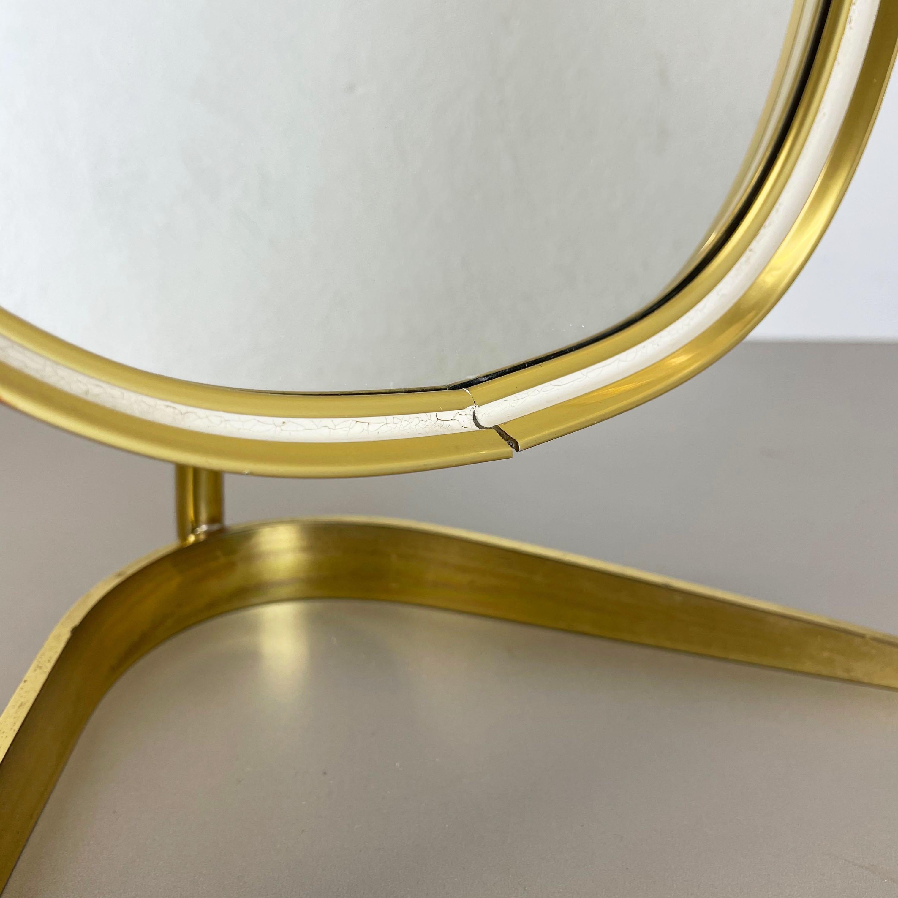 Original Modern Brass Table Mirror Vereinigte Werkstätten Munich, Germany 1950s For Sale 14