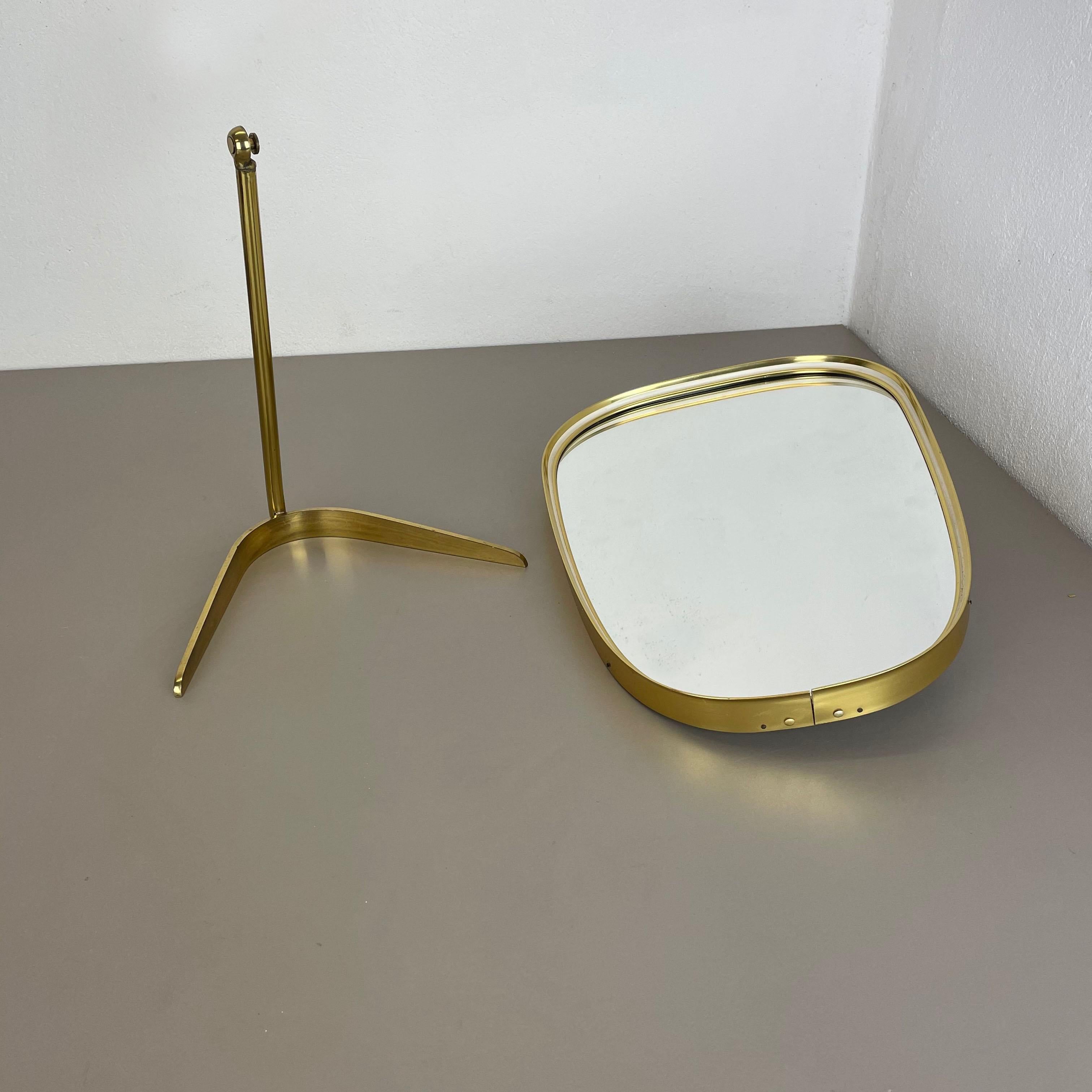 Original Modern Brass Table Mirror Vereinigte Werkstätten Munich, Germany 1950s For Sale 1