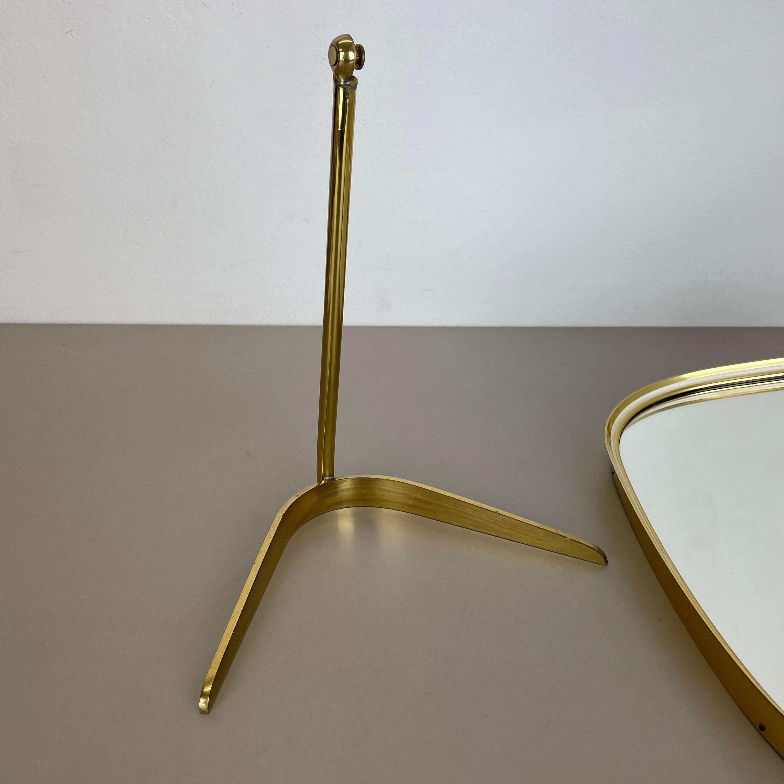 Original Modern Brass Table Mirror Vereinigte Werkstätten Munich, Germany 1950s For Sale 2