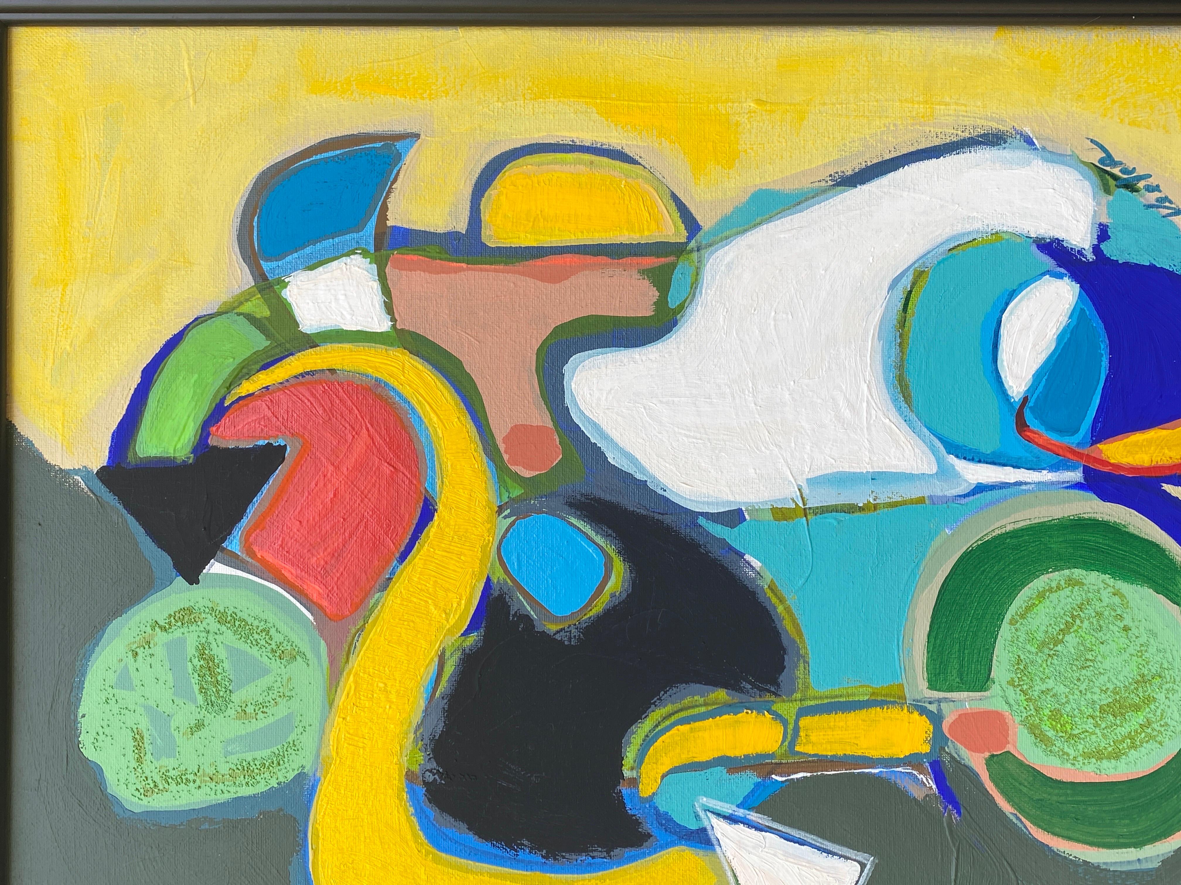 Original Modern Bright Color Abstract Painting by Palm Springs Artist For Sale 4