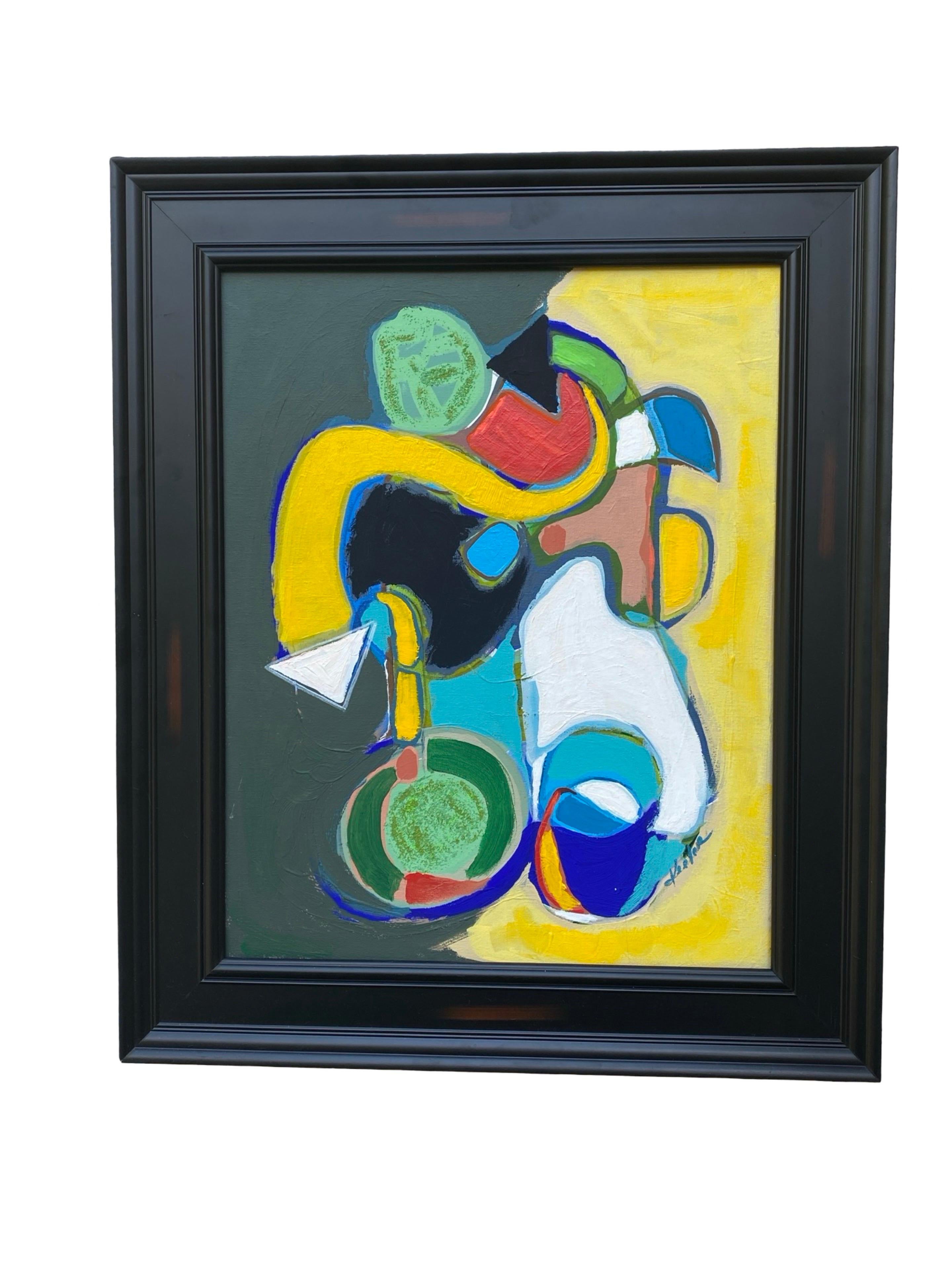 American Original Modern Bright Color Abstract Painting by Palm Springs Artist For Sale