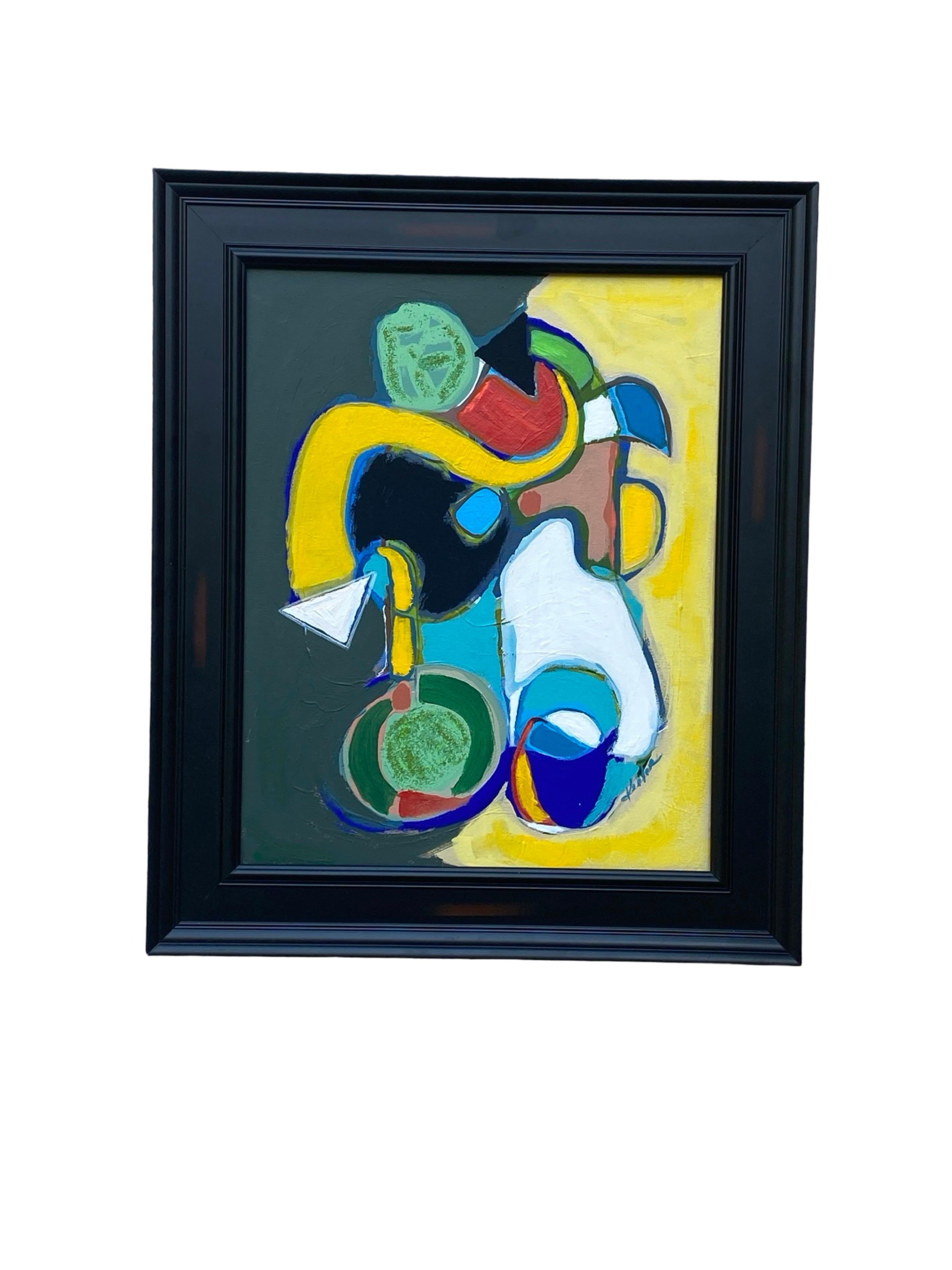 Contemporary Original Modern Bright Color Abstract Painting by Palm Springs Artist For Sale