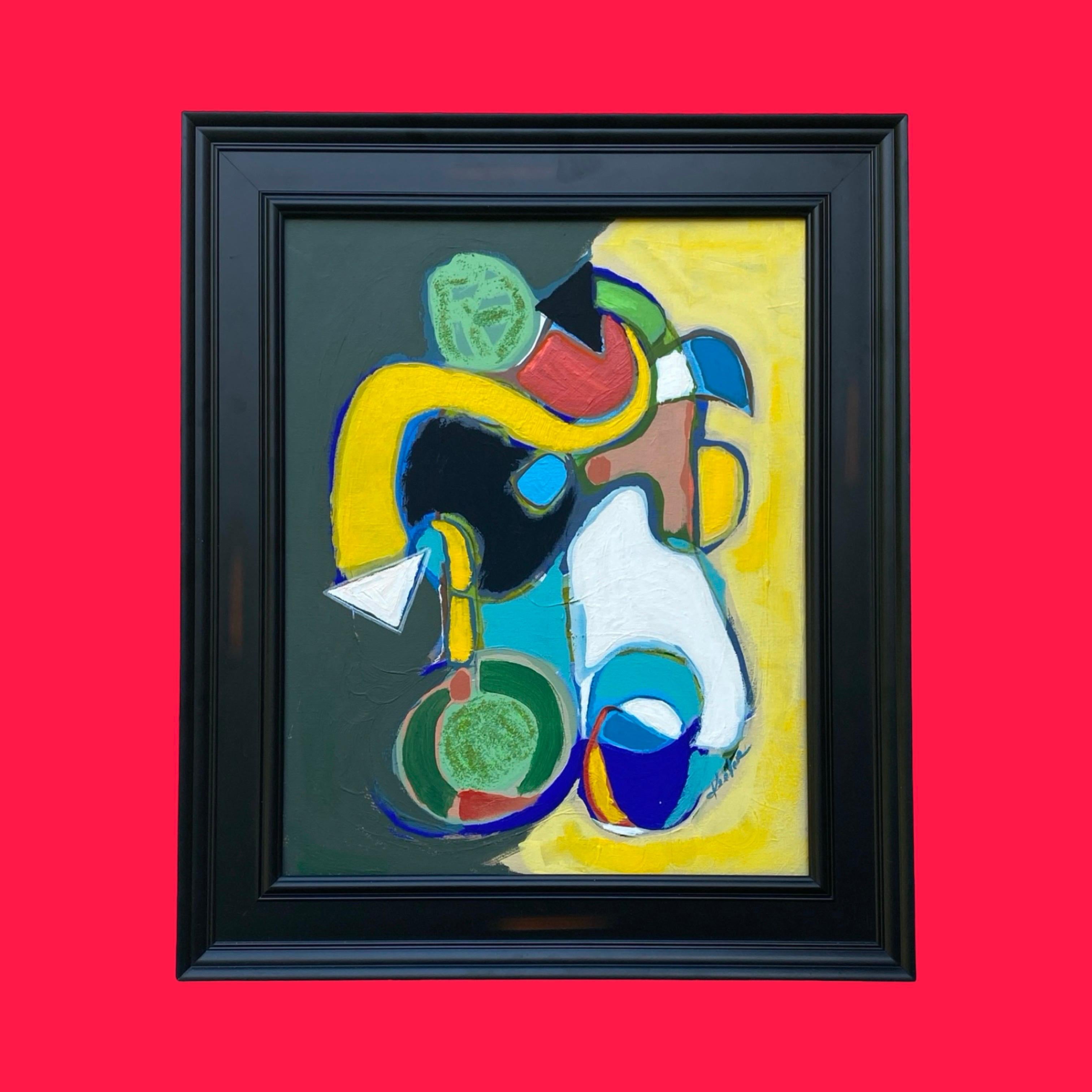 Original Modern Bright Color Abstract Painting by Palm Springs Artist For Sale 2