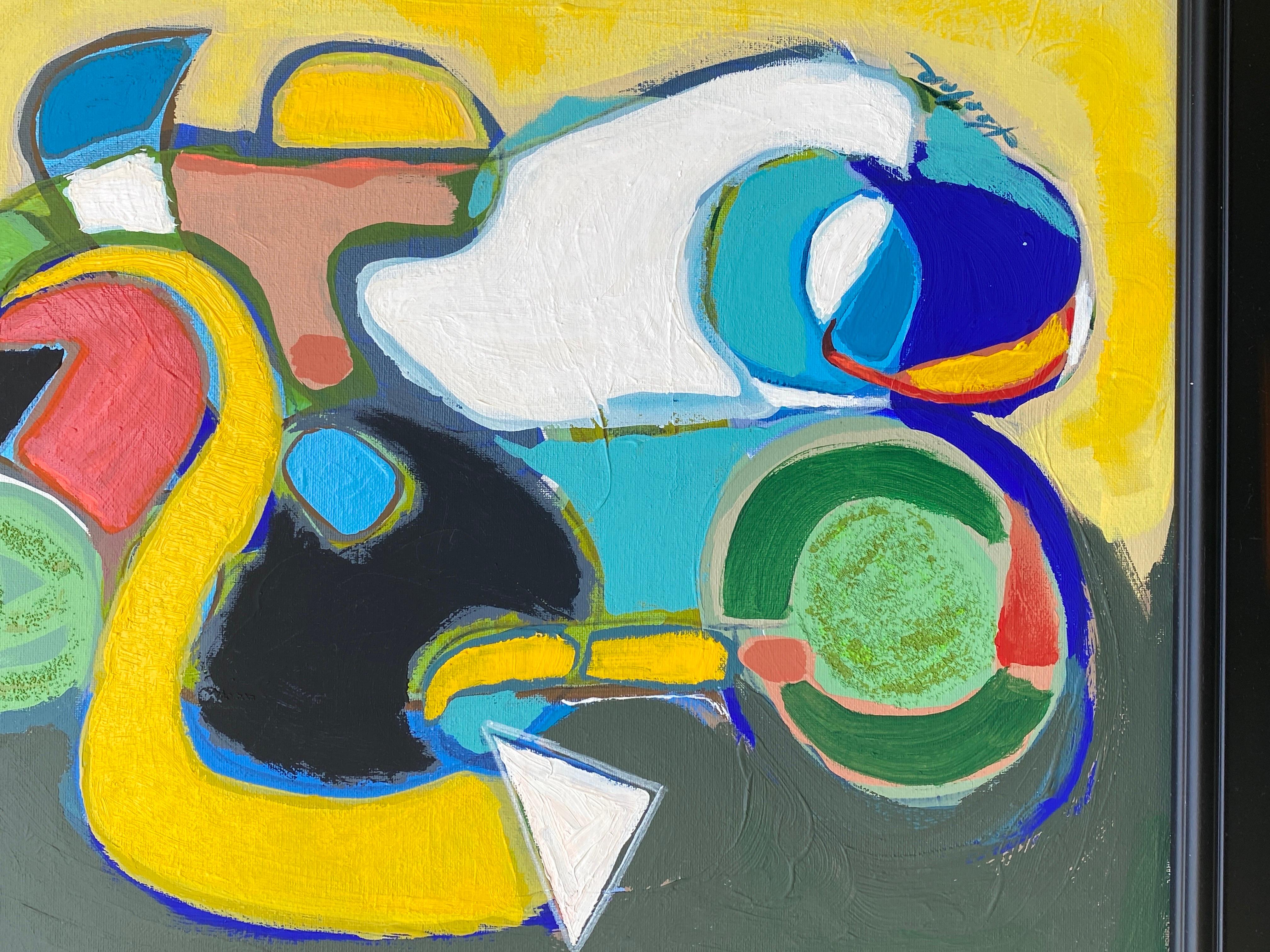 Original Modern Bright Color Abstract Painting by Palm Springs Artist For Sale 3
