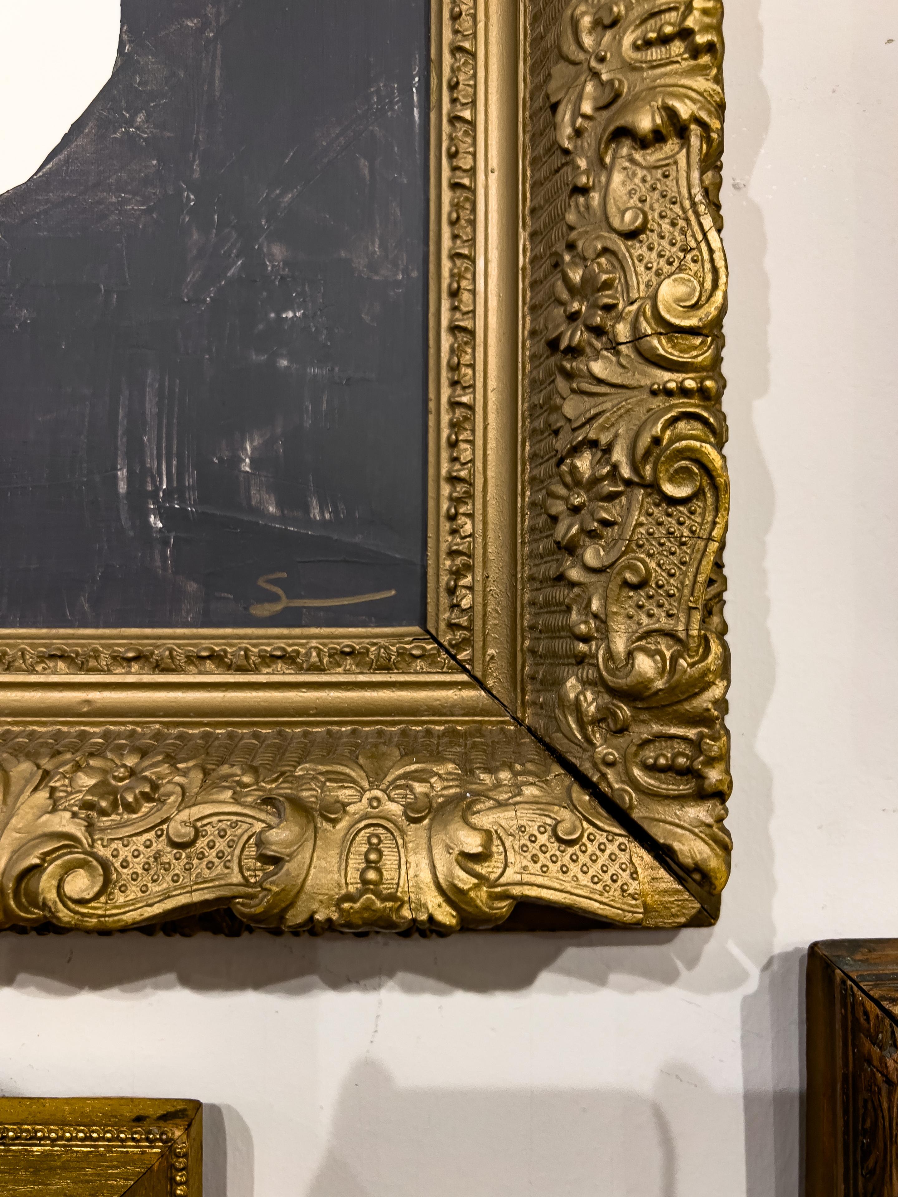 Original Modern Contemporary Acrylic Painting in antique frame by Shannon Weir. Signed in bottom right. This beautiful original art was made in 2022, but the frame is vintage.