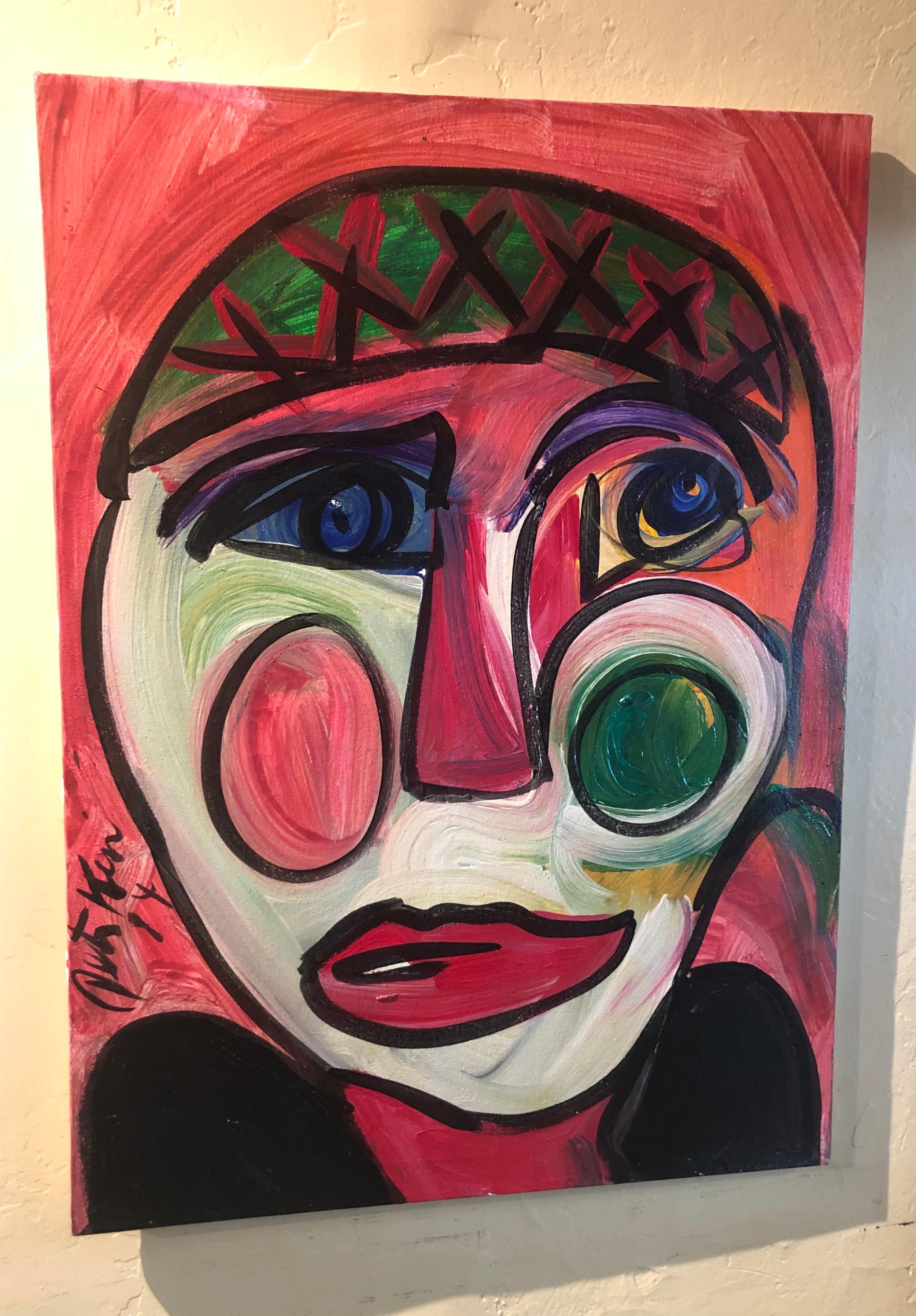 Retrato expresionista moderno original 