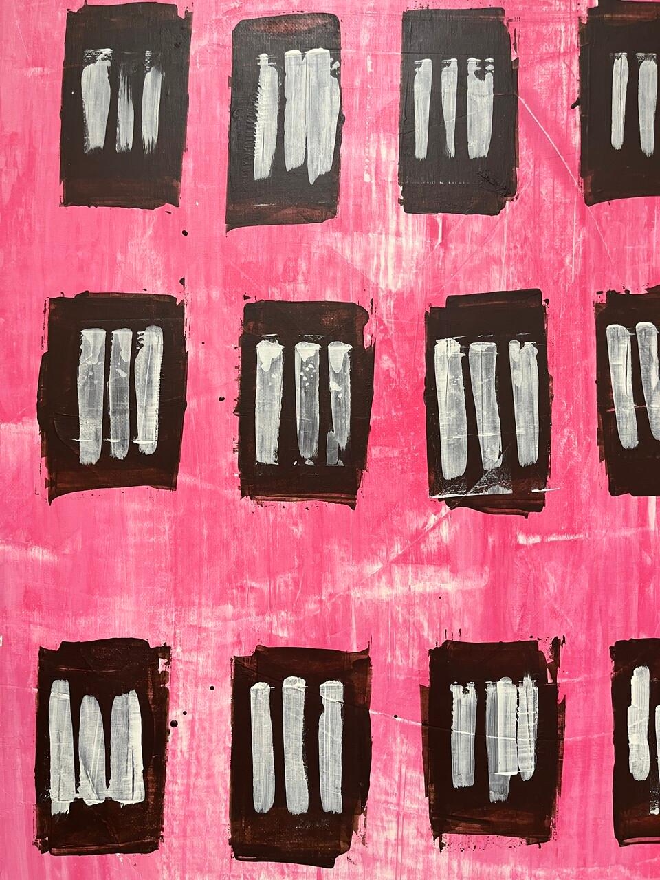 La pintura moderna original de Shannon Weir, creada con acrílico sobre panel y enmarcada en un marco dorado antiguo, ejemplifica la sofisticación y la elegancia contemporáneas.