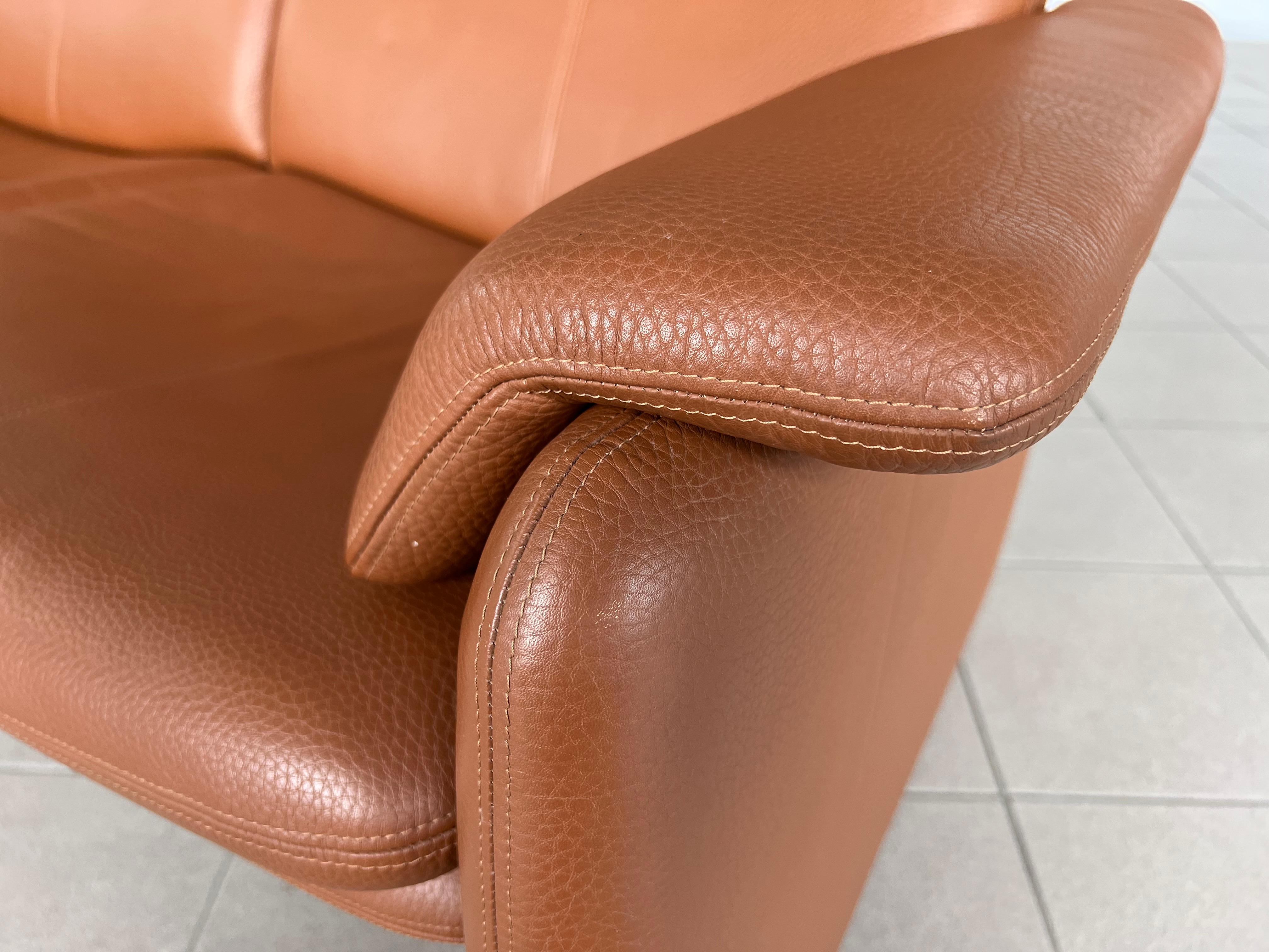 Canapé deux places design Couch Sofa d'origine moderne en cuir d'Erpo en vente 1