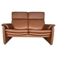 Original Modern Two-Seat Leather Designer Couch Sofa by Erpo