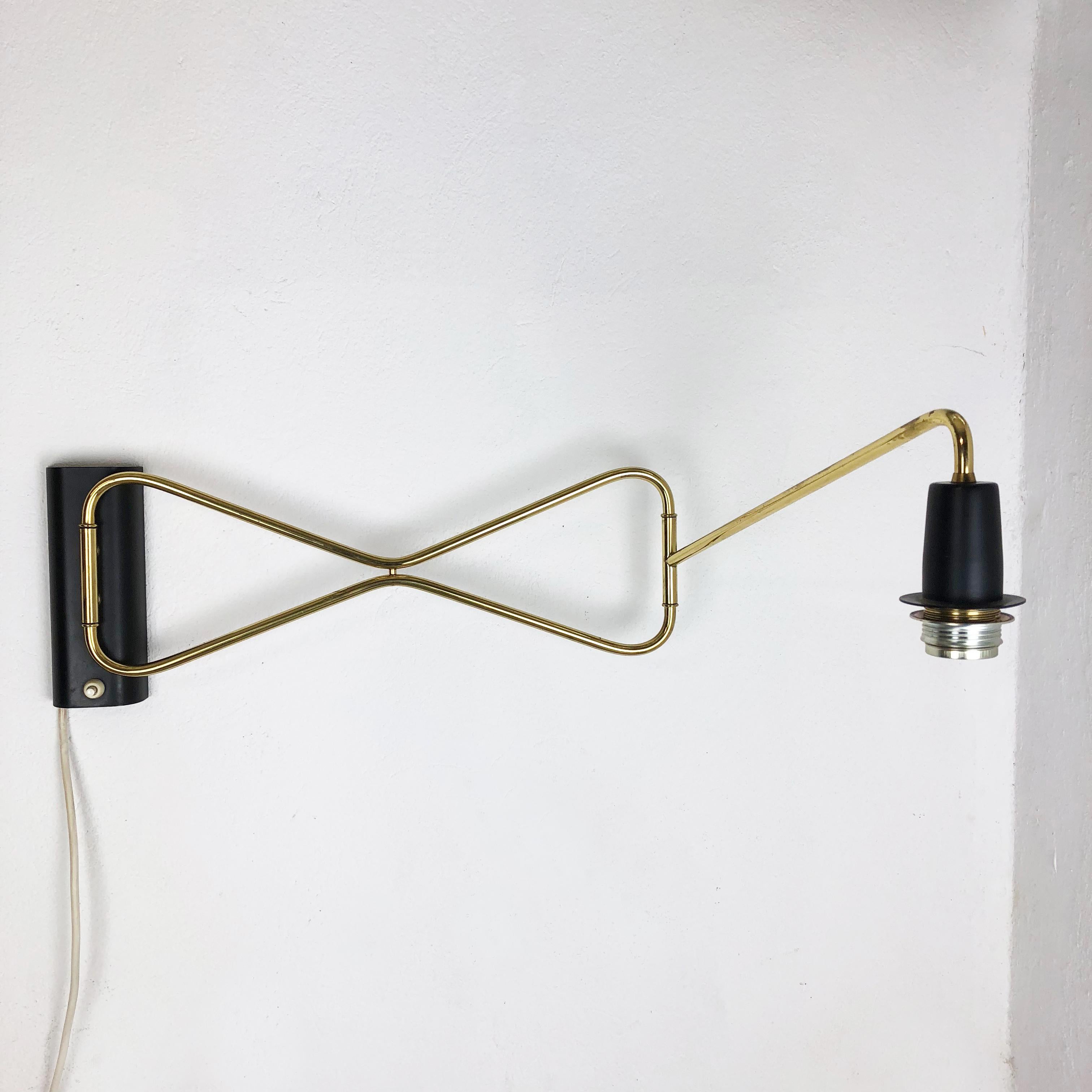 Original Modernist 1950s Brass Metal Swing Wall Light Made by Cosack, Germany 6