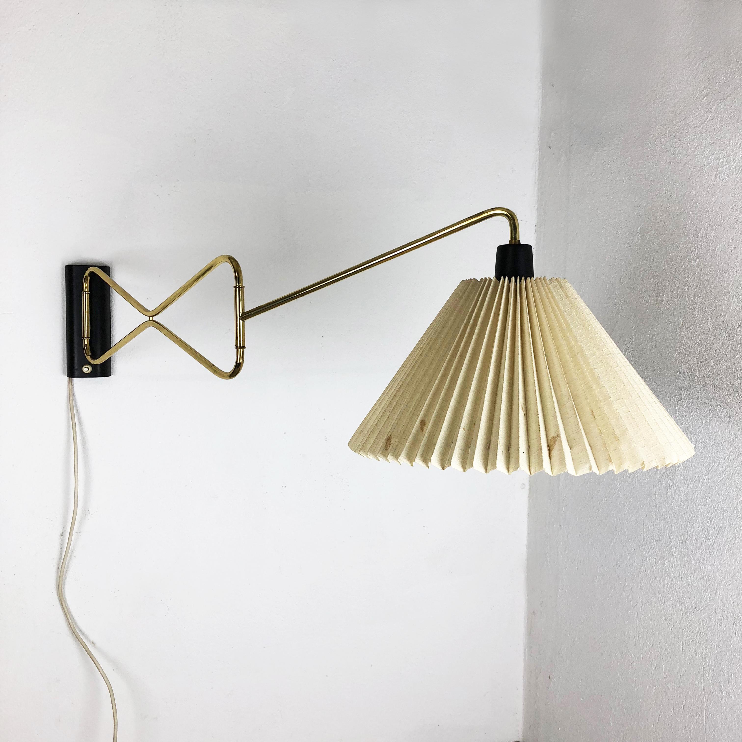 Mid-Century Modern Original Modernist 1950s Brass Metal Swing Wall Light Made by Cosack, Germany