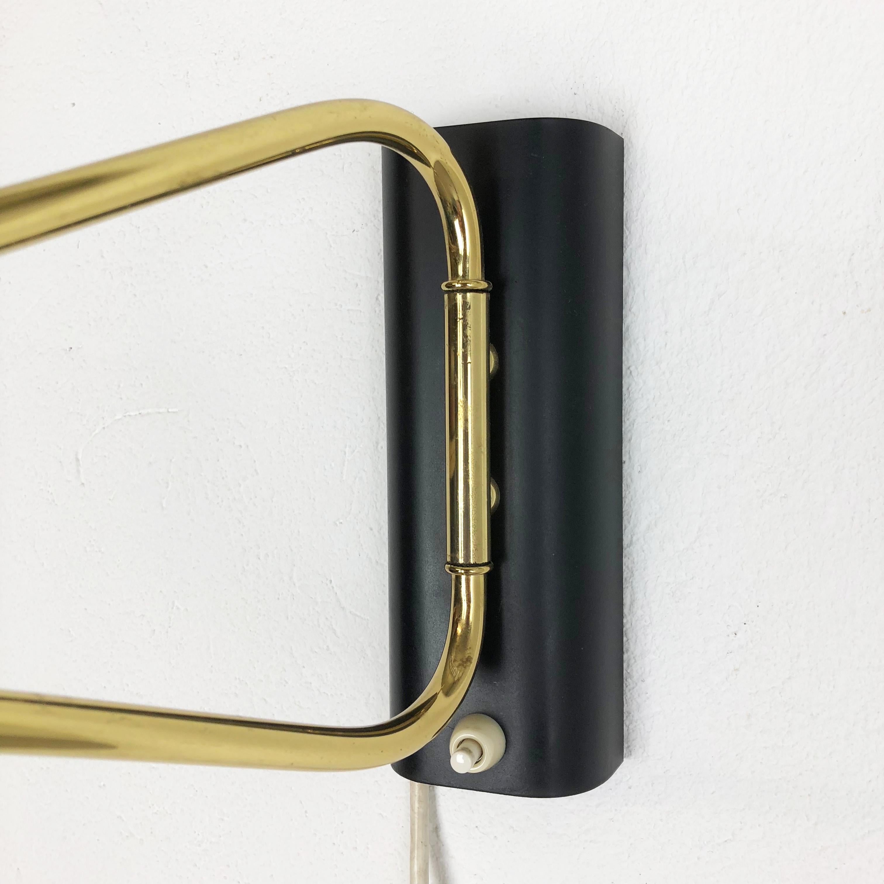 Original Modernist 1950s Brass Metal Swing Wall Light Made by Cosack, Germany 1
