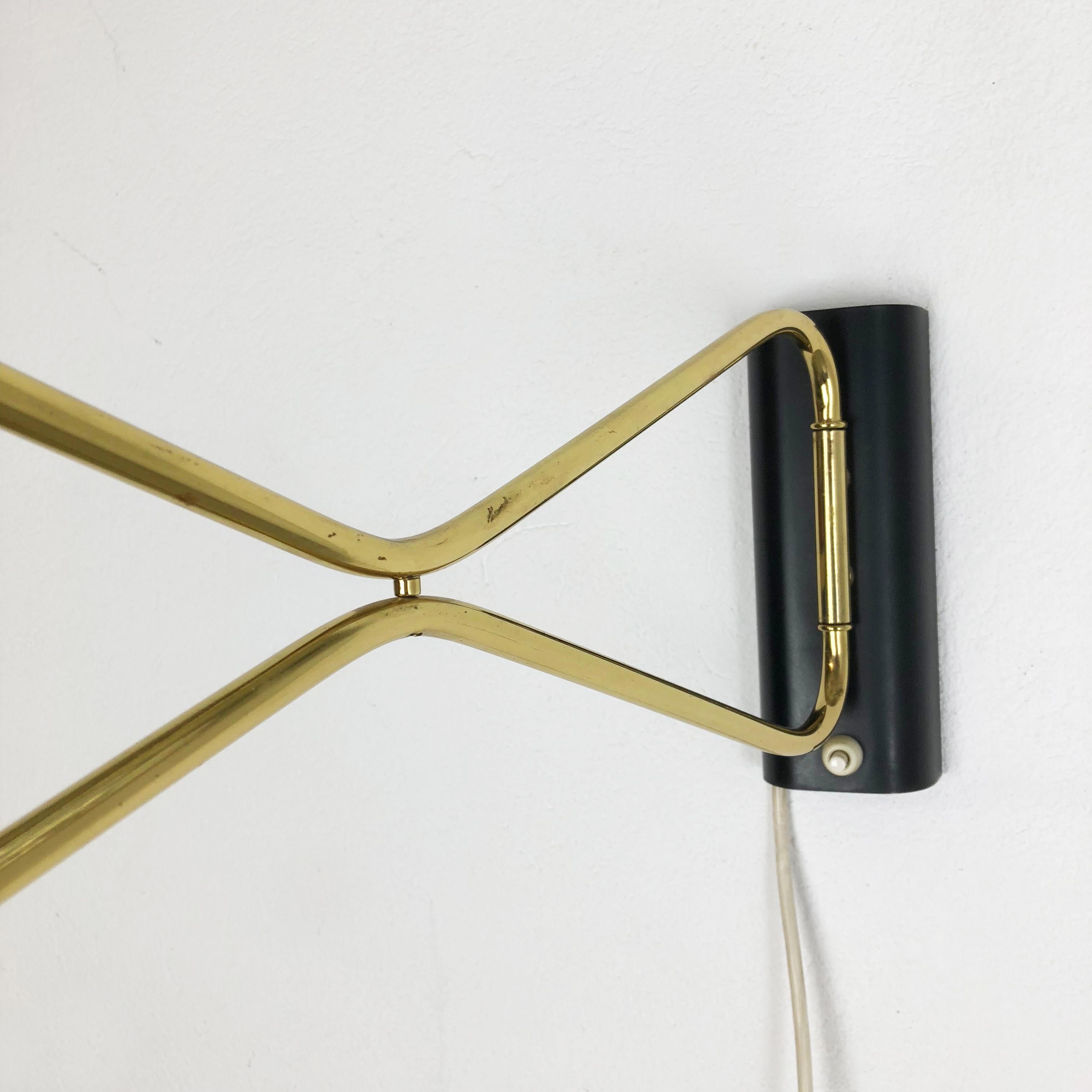 Original Modernist 1950s Brass Metal Swing Wall Light Made by Cosack, Germany 4