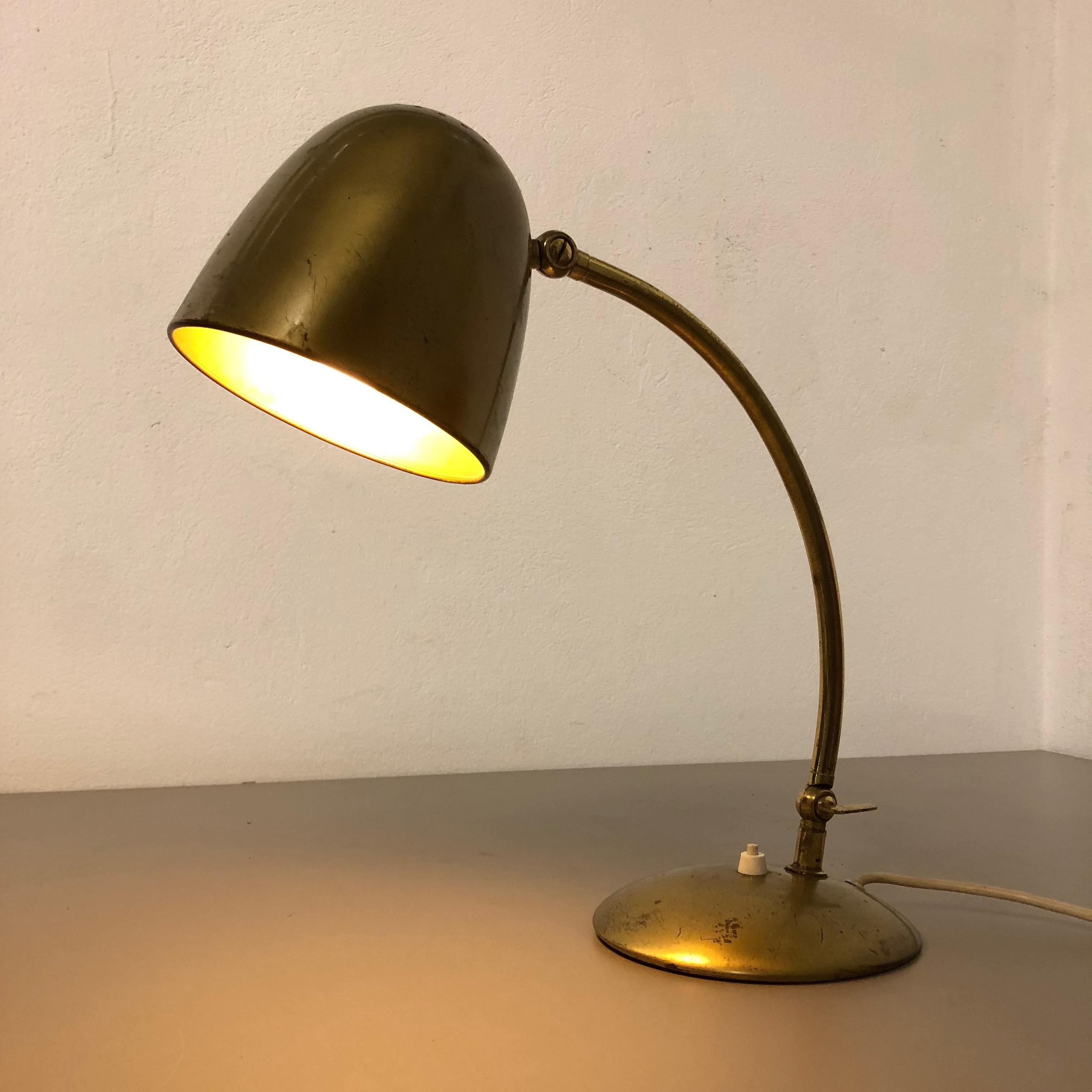 Original Modernist Brass Metal Table Light Made by Cosack Attributed, Germany For Sale 15