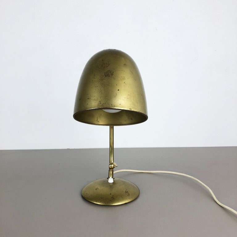 Original Modernist Brass Metal Table Light Made by Cosack Attributed, Germany For Sale 2