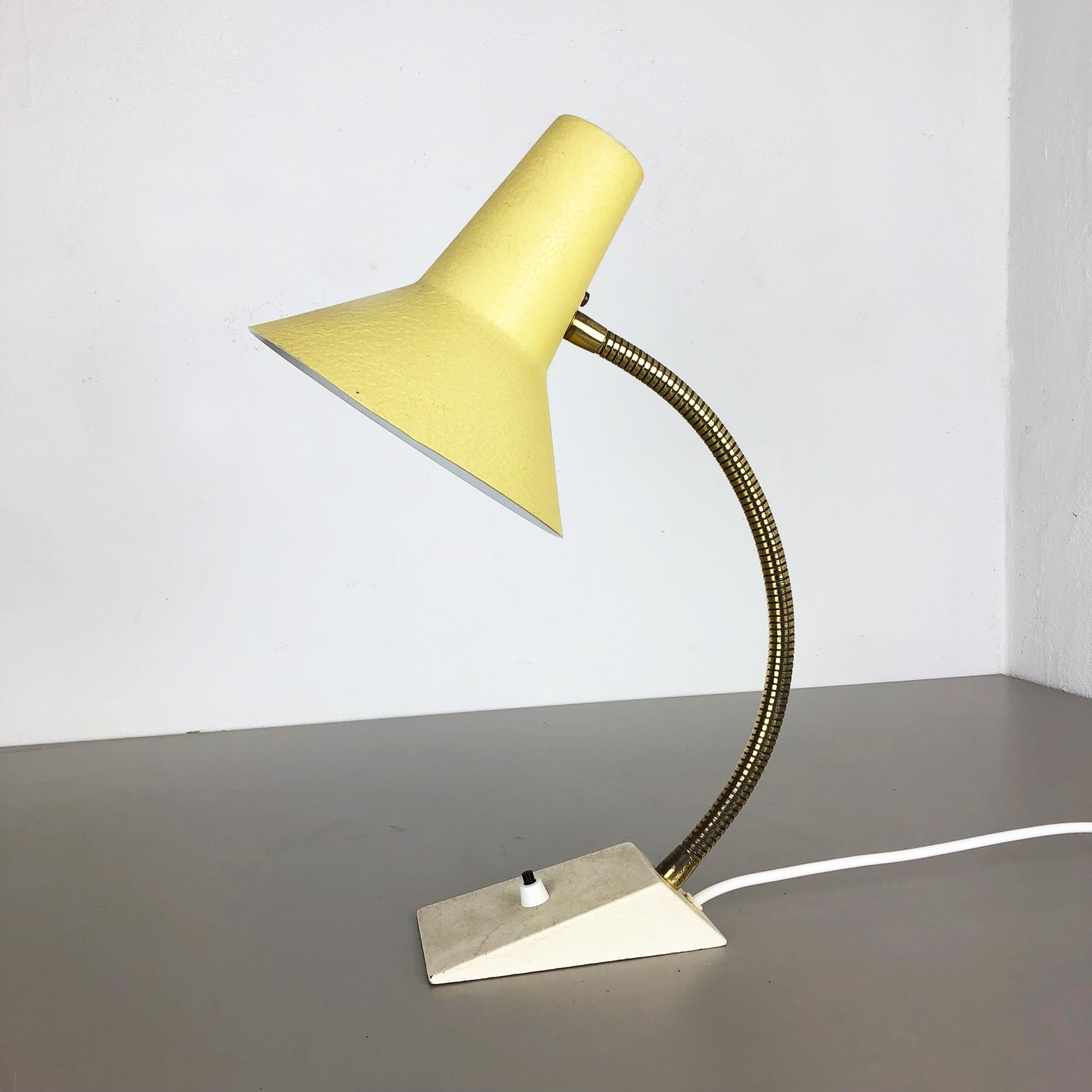 Article:

Table light


Origin:

Germany


Producer:

SIS lights, Germany


Material:

Metal


Age:

1960s



Description:

This original 1960s table light was designed and produced by SIS Lights in Germany. This
