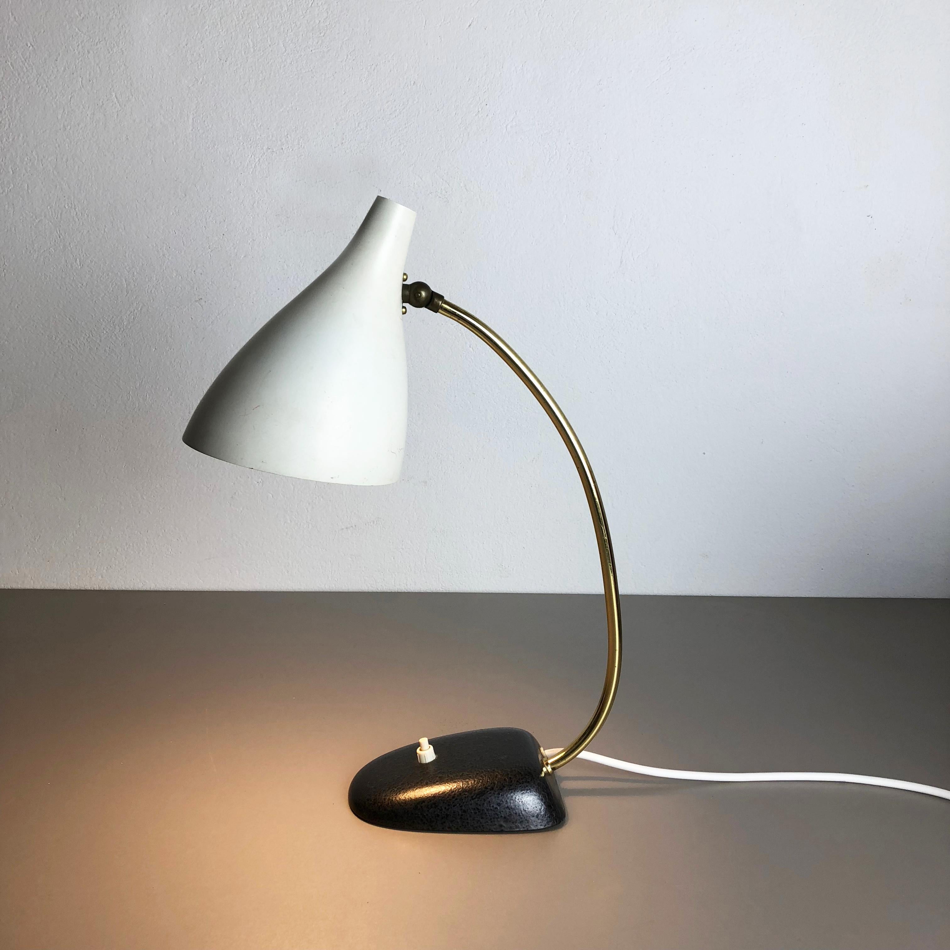 Mid-Century Modern Original Modernist 1960s Metal Table Light Made by Cosack, Germany For Sale