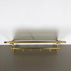 Original Modernist Bauhaus Brass Wardrobe Hook Coat Rack Element, Germany 1950s
