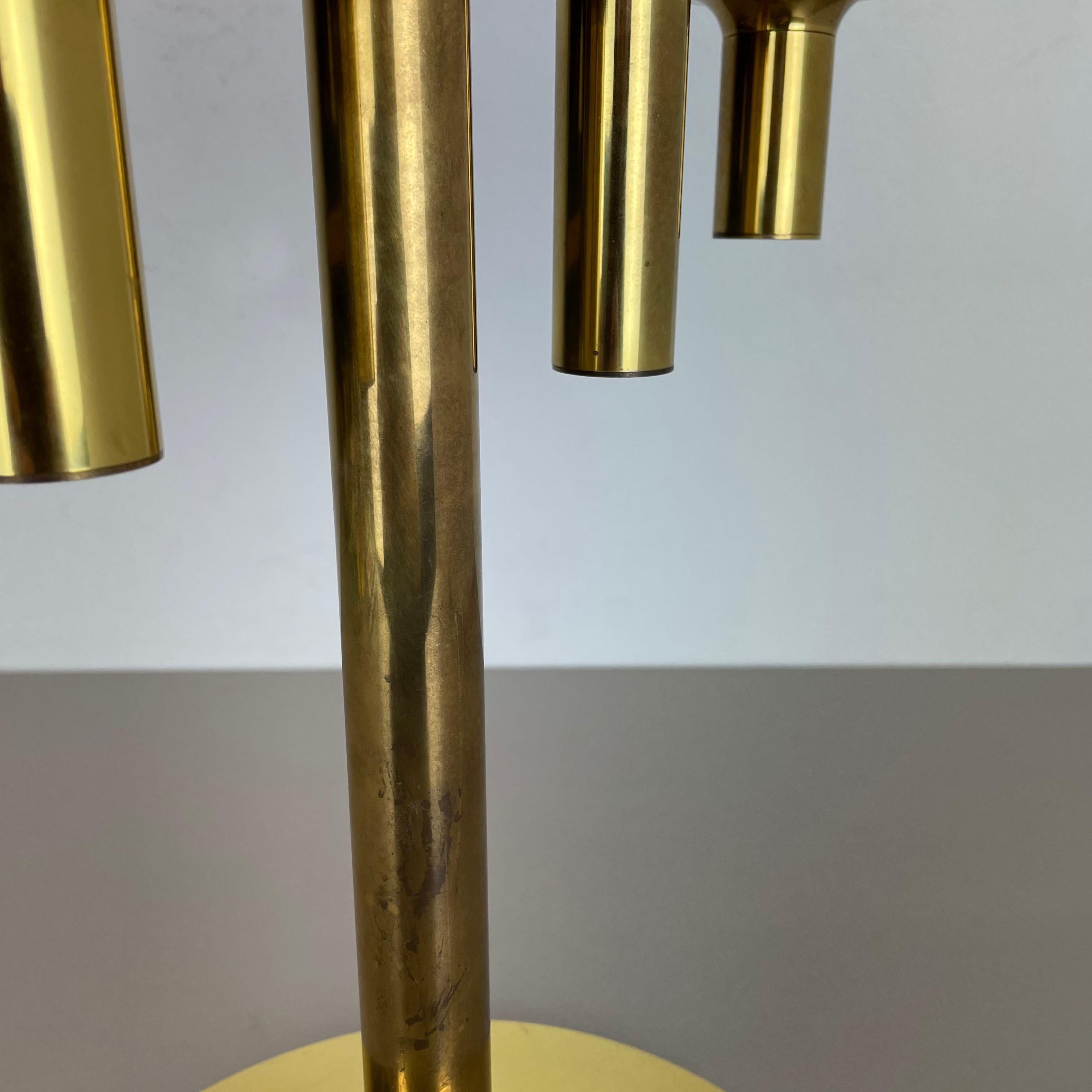 Original Modernist brass Huge Stilnovo Sciolari Style Table Light, Italy, 1970s For Sale 4