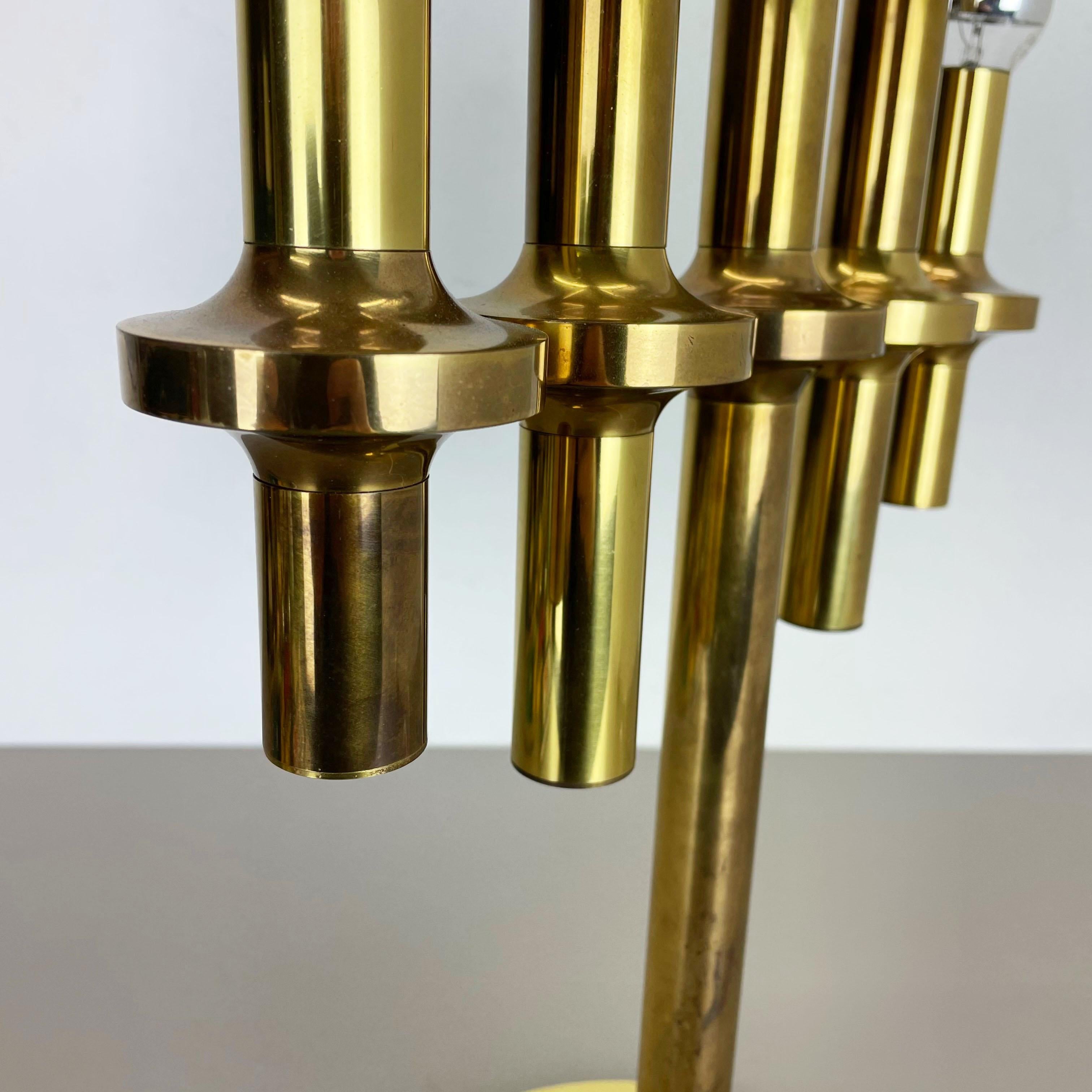 Original Modernist brass Huge Stilnovo Sciolari Style Table Light, Italy, 1970s For Sale 5